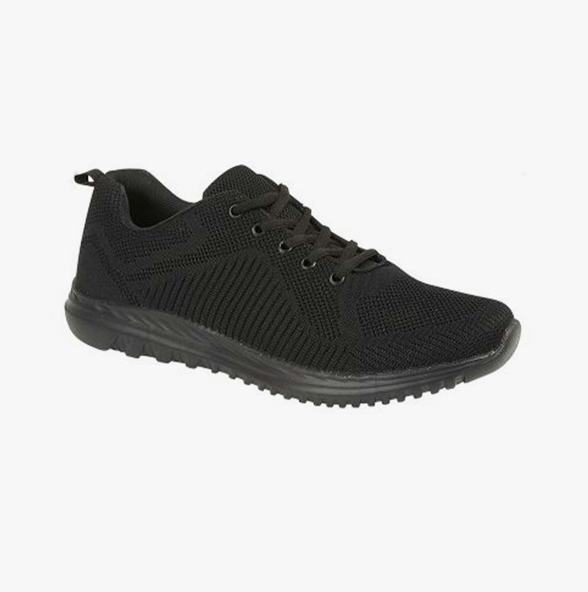 Dek Unisex Black Freeway Mesh Lace Up Trainers - Uk 7