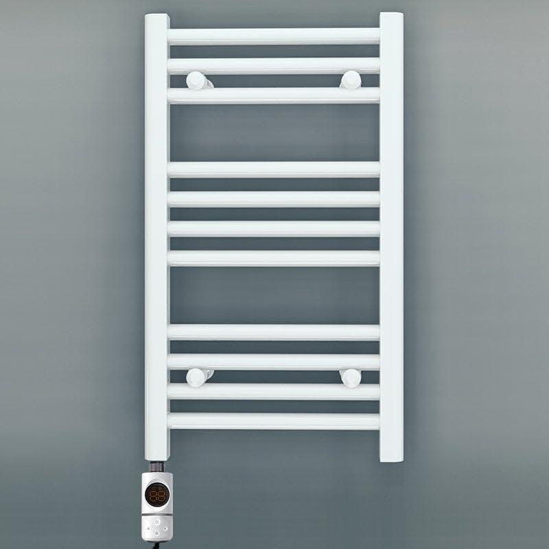 Myhomeware White 300 X 600 Mm Electric Bathroom Towel Rail Radiator Heater With Af Thermostatic Electric Element Pre-Filled