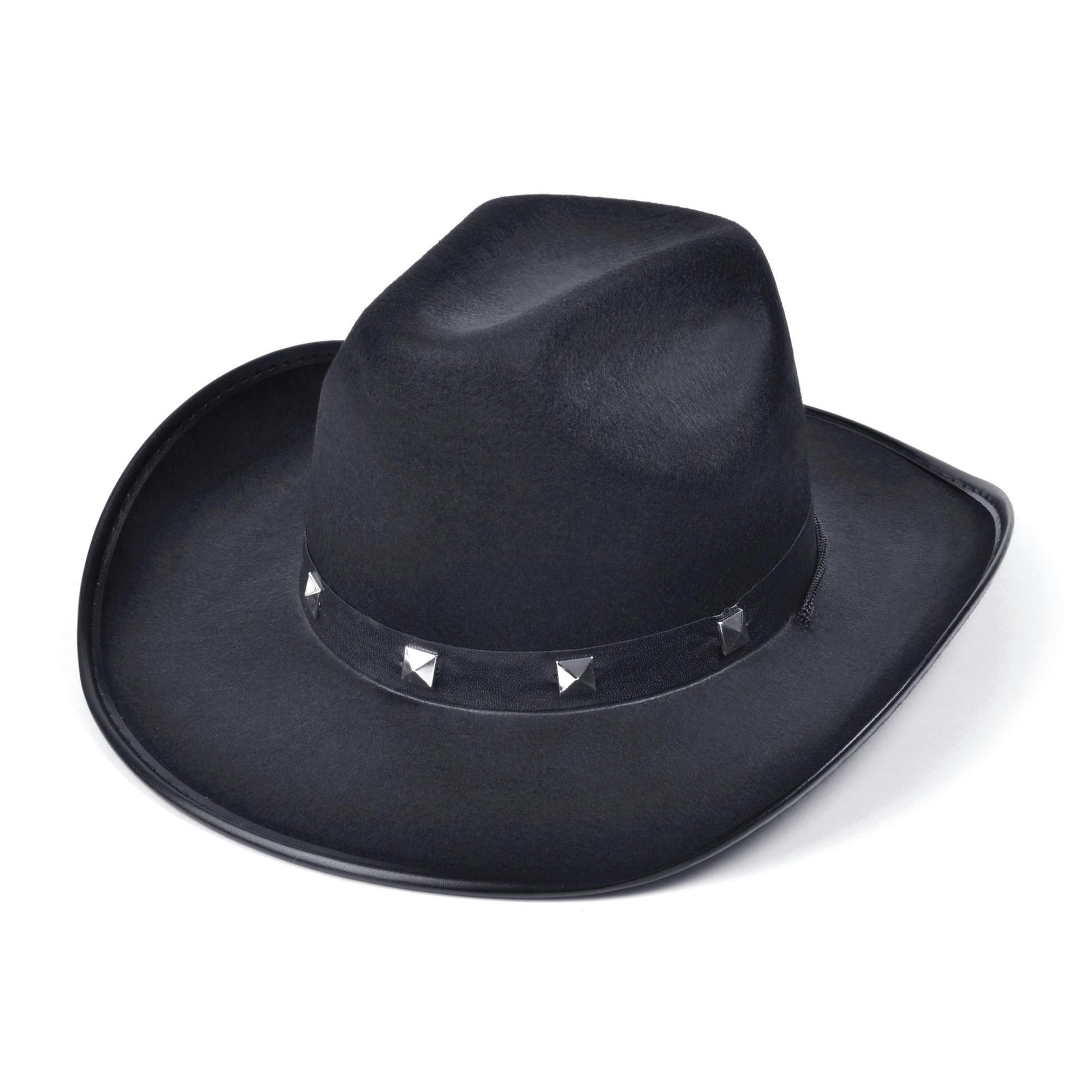 Bristol Novelty Unisex Black Adults Studded Cowboy Hat - One Size