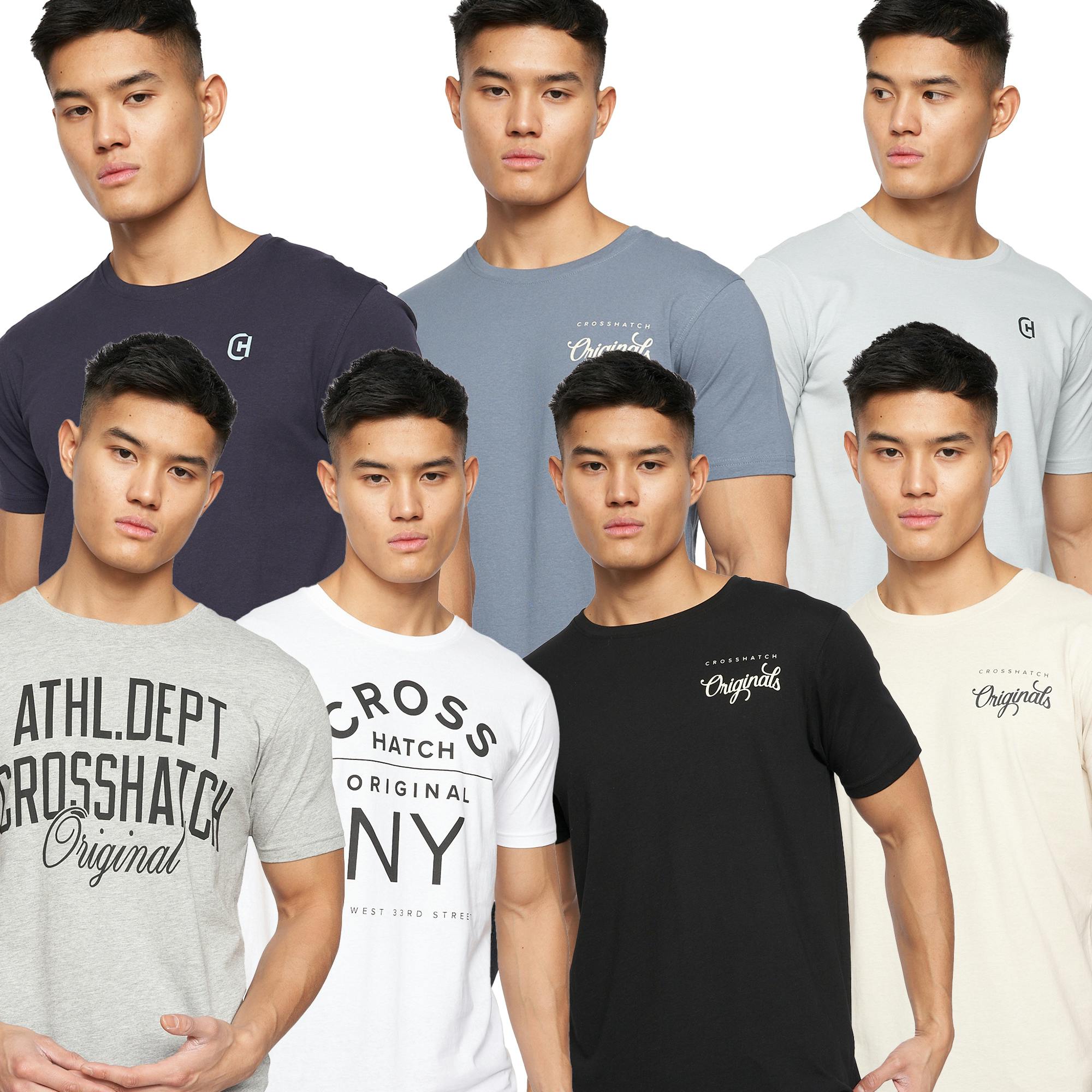 Crosshatch Men's Jackmap Assorted Designs T-Shirt (Pack Of 7) - Multicoloured - S - Multicoloured - 100% Cotton