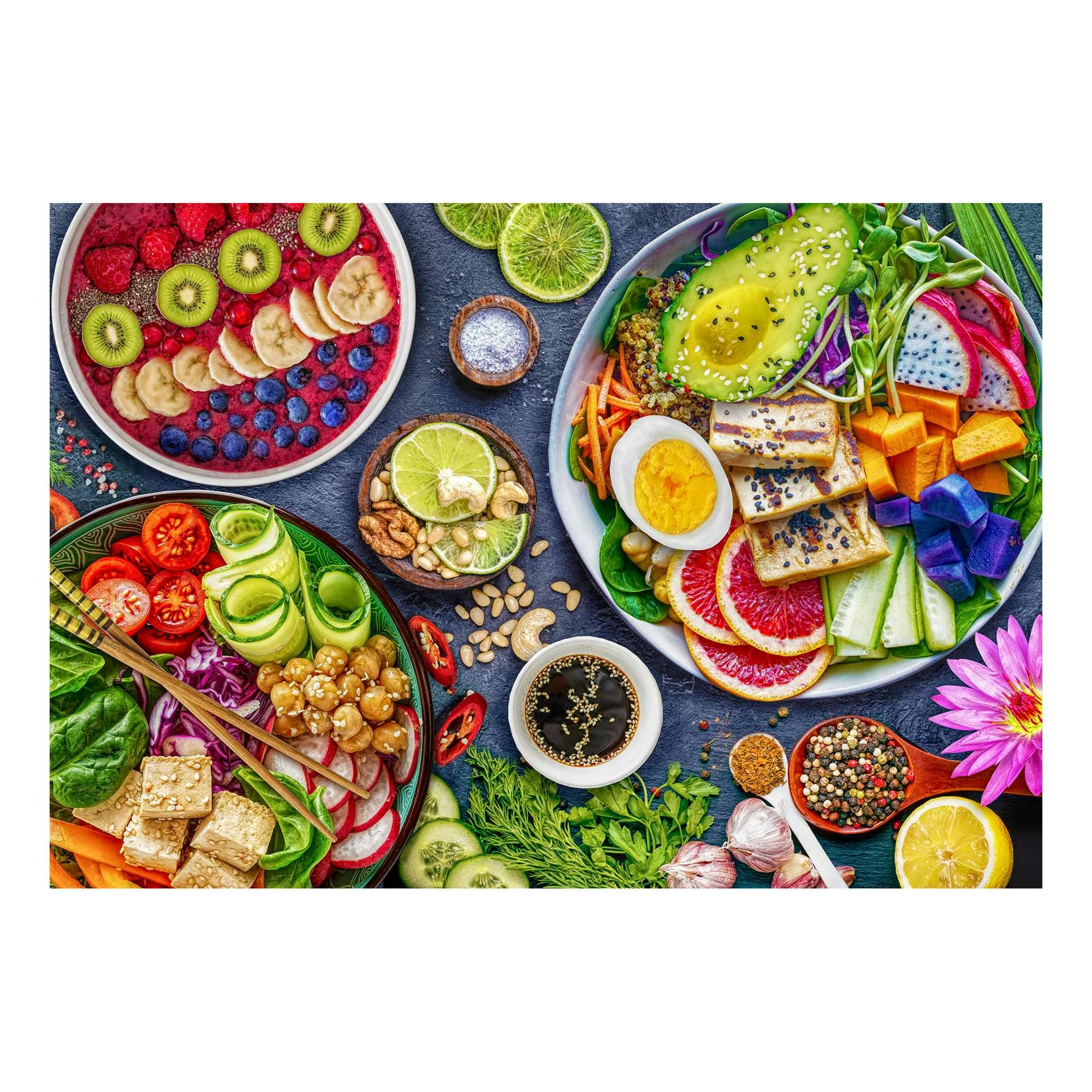 Buddha Bowl Bliss Healthy Food Multi Colour Jigsaw Puzzle 1000 piece by HOP NEW - Image 5