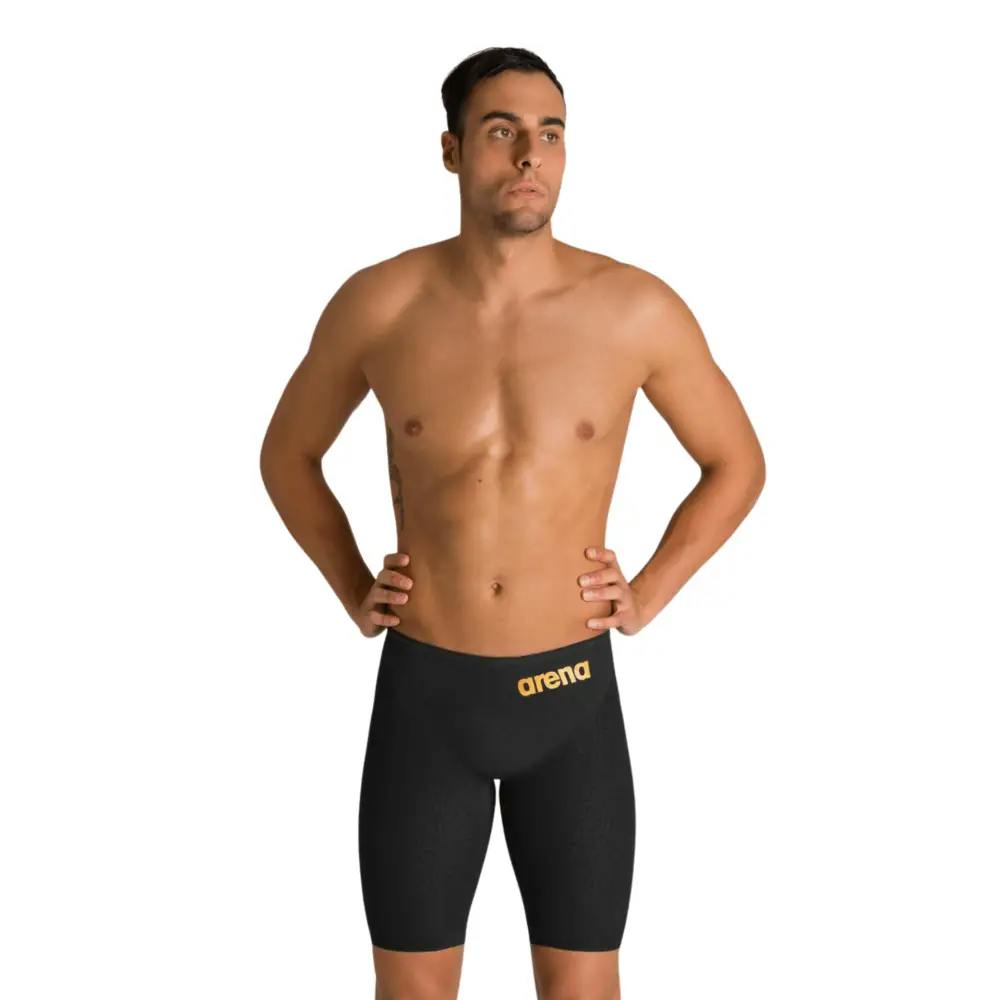 Arena Men's Black/Gold Powerskin Carbon Glide Jammer - Racing Size 24