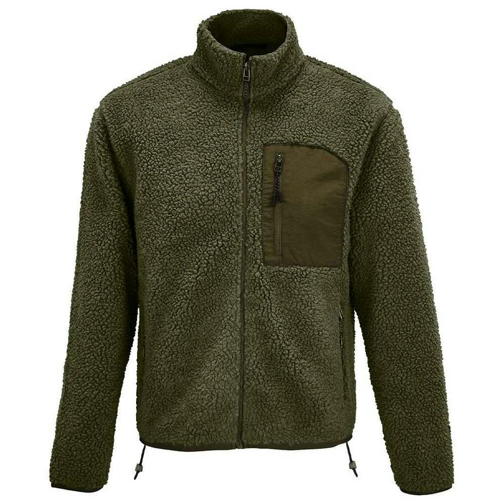 Sol's Men's Dark Green Fury Sherpa Fleece Jacket In | : 3XL - Image 3