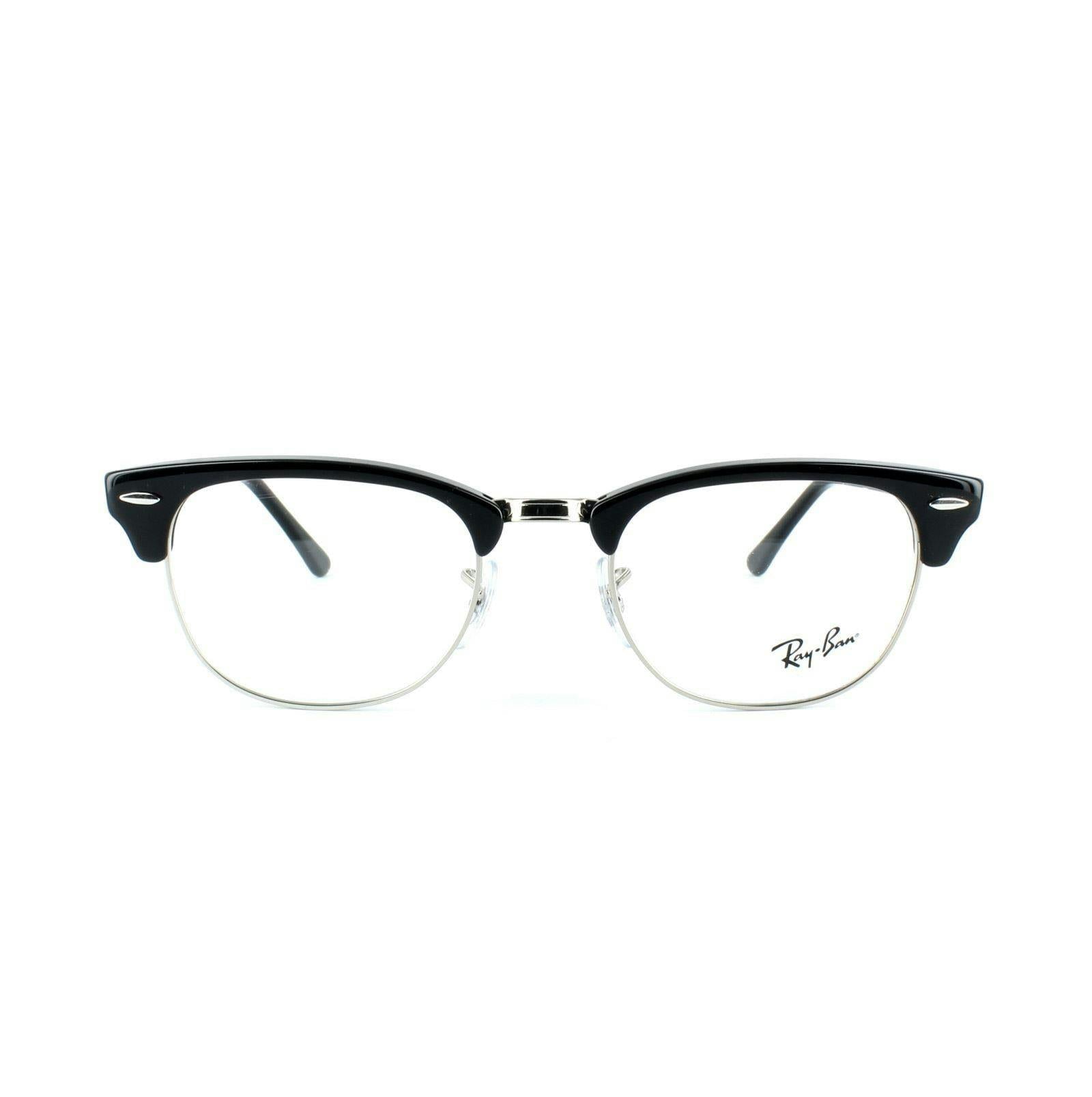 Ray - Ban Unisex Transparent Ray - Ban Rx5154 Clubmaster 2000 Optical Frames Acetate Black Squared Normal - Image 9