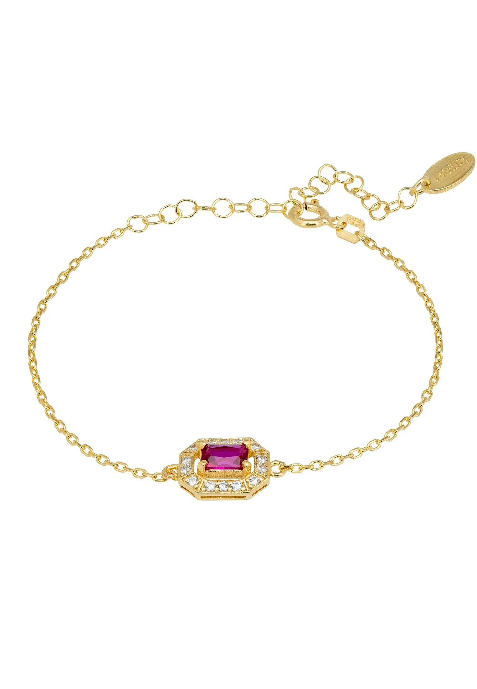 Latelita Gold Whistledown Gemstone Bracelet Ruby