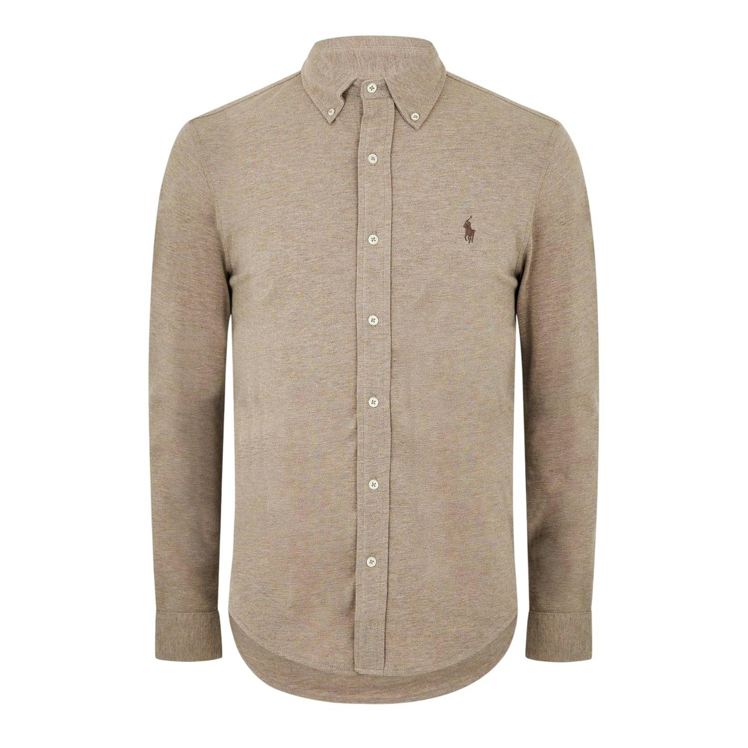 Ralph Lauren Men's Brown Premium Cotton Button-Down Shirt - Xxl - 100% Cotton