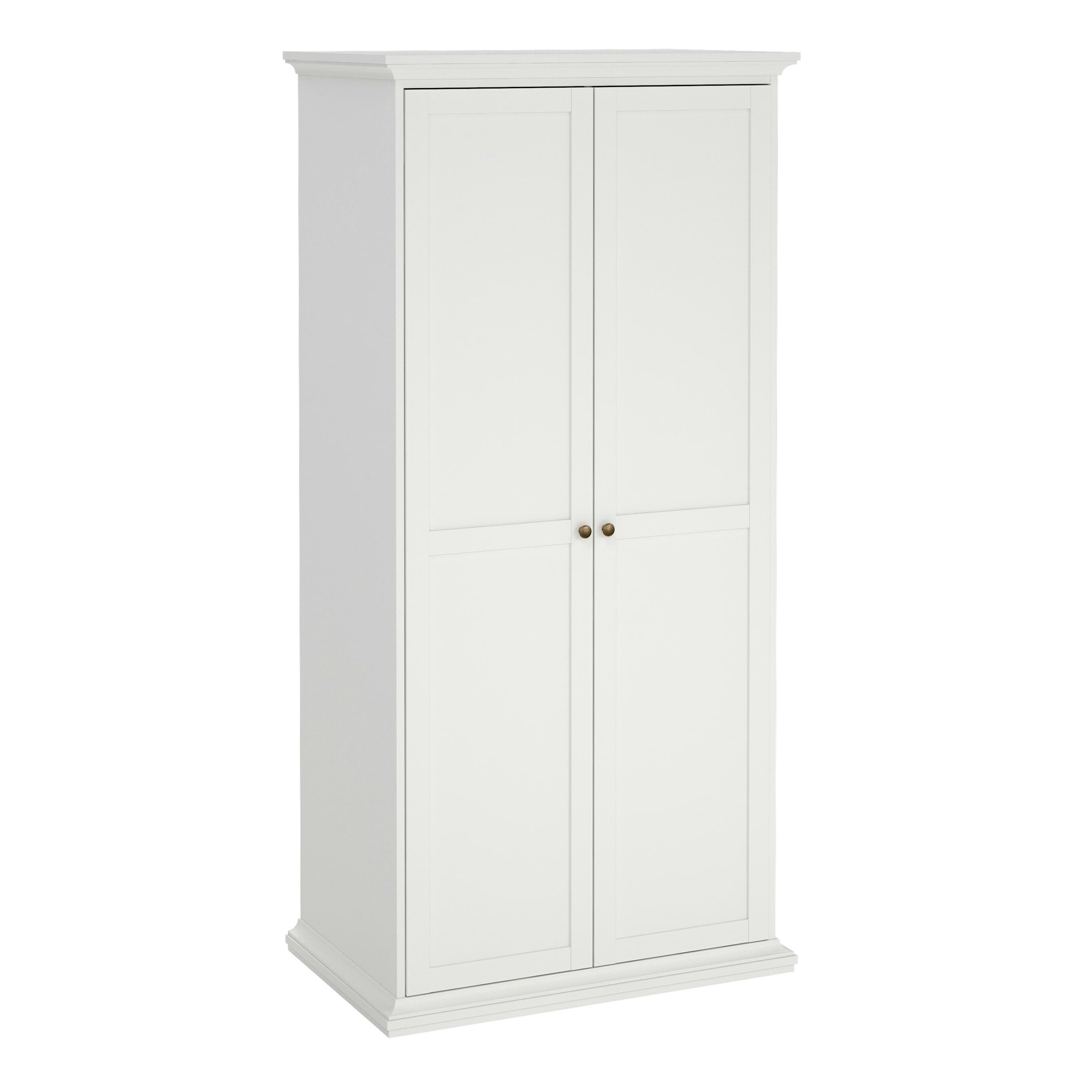 Rackhams White Paris Wardrobe With 2 Doors In - Malemine - 1