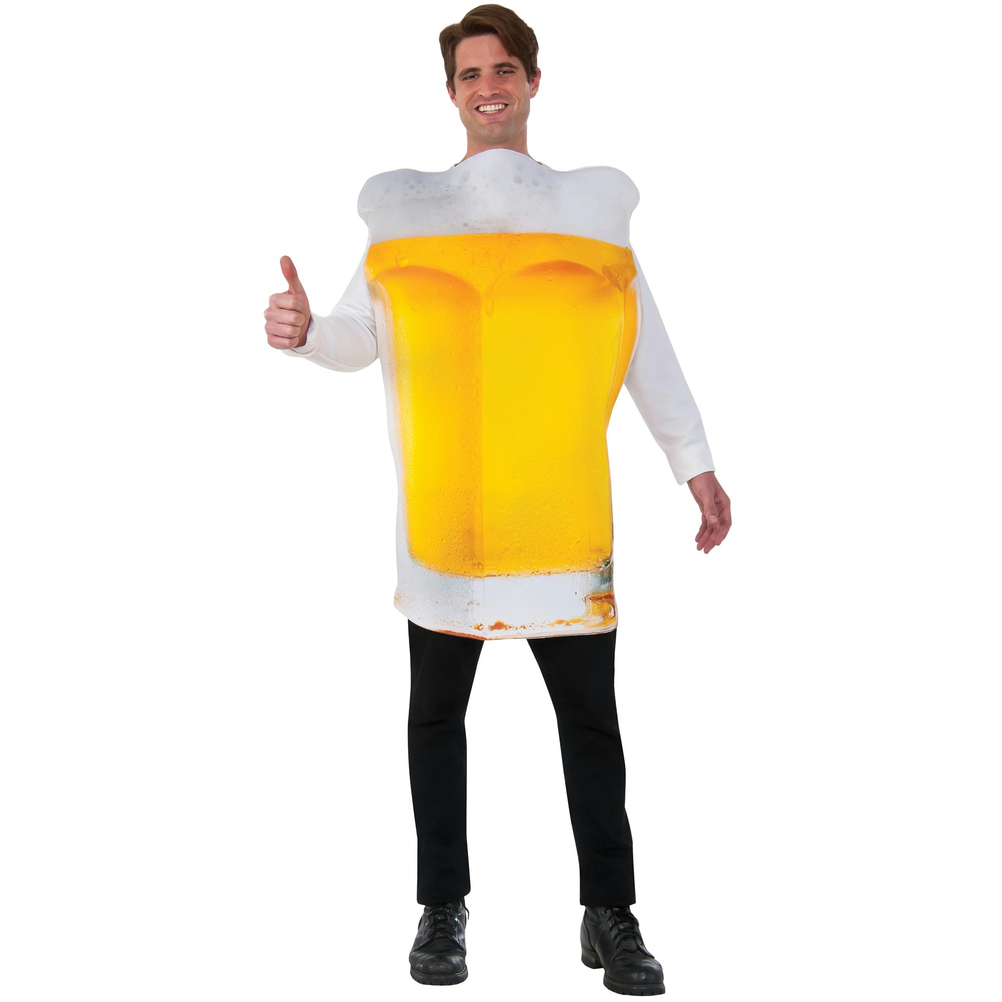 Bristol Novelty Unisex Yellow/White Adult Beer Mug Costume - Standard