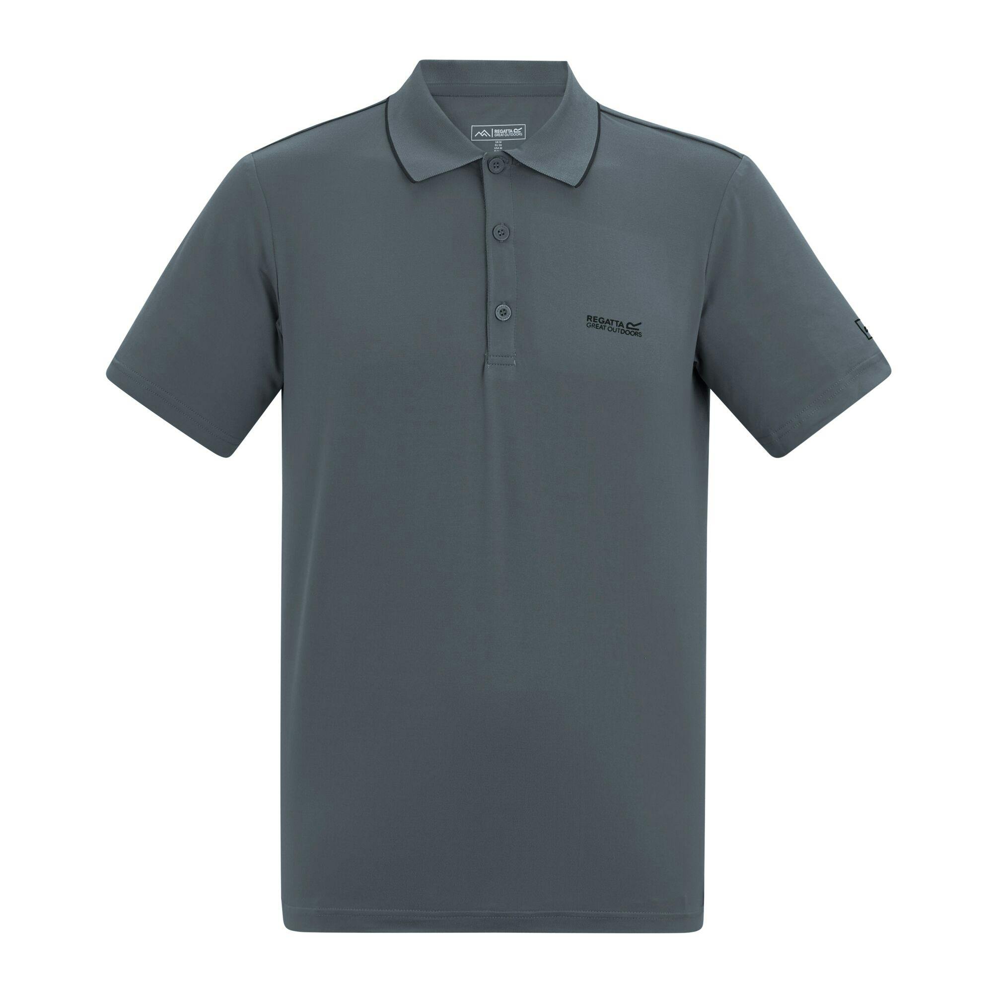 Regatta Men's Dark Maverik Stretch Polo Shirt - Storm - L - Storm - 95% Polyester/5% Elastane