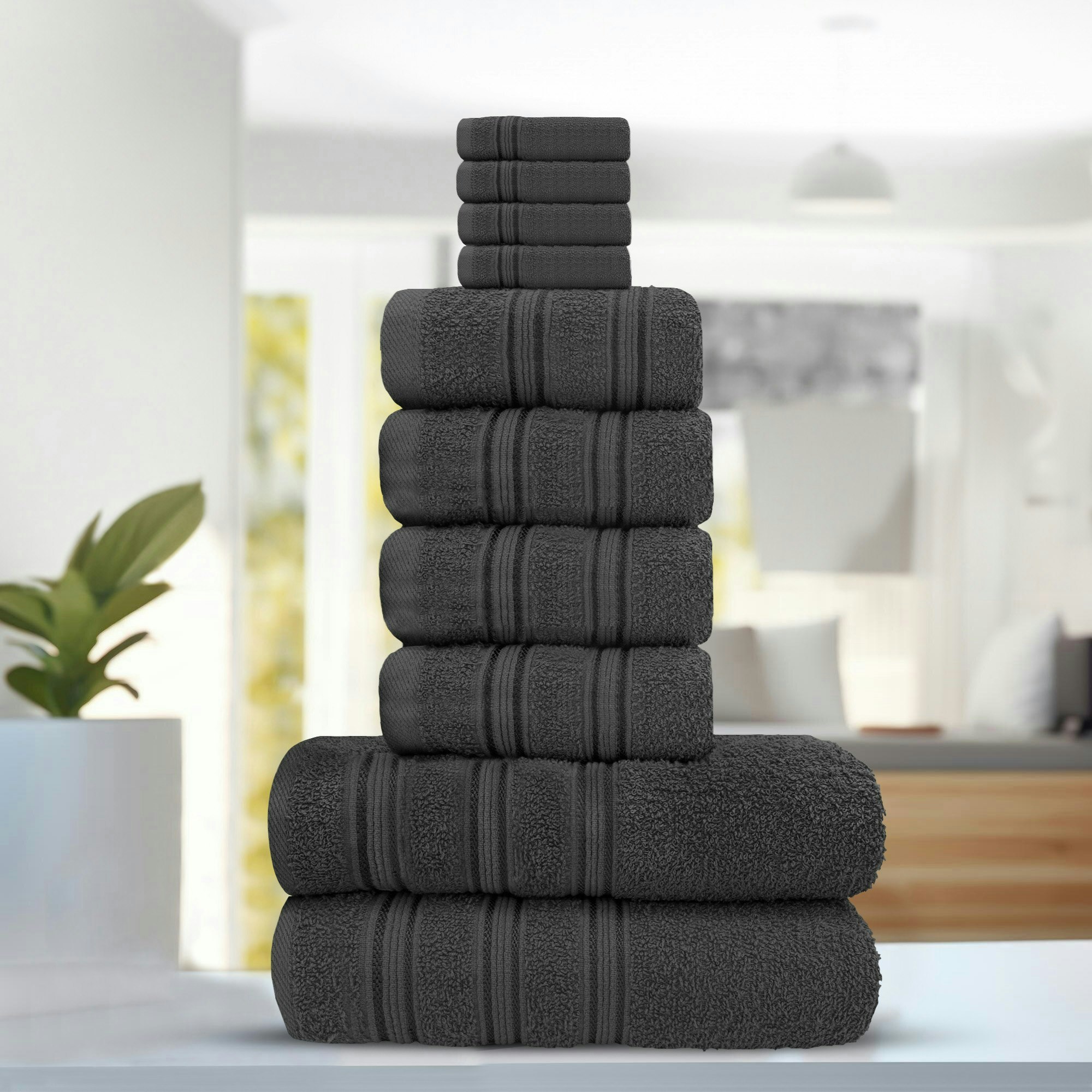 Rackhams Luxury Everyday 100% Cotton Towels - Super Absorbant And Soft - Charcoal - Charcoal - Hand Towel