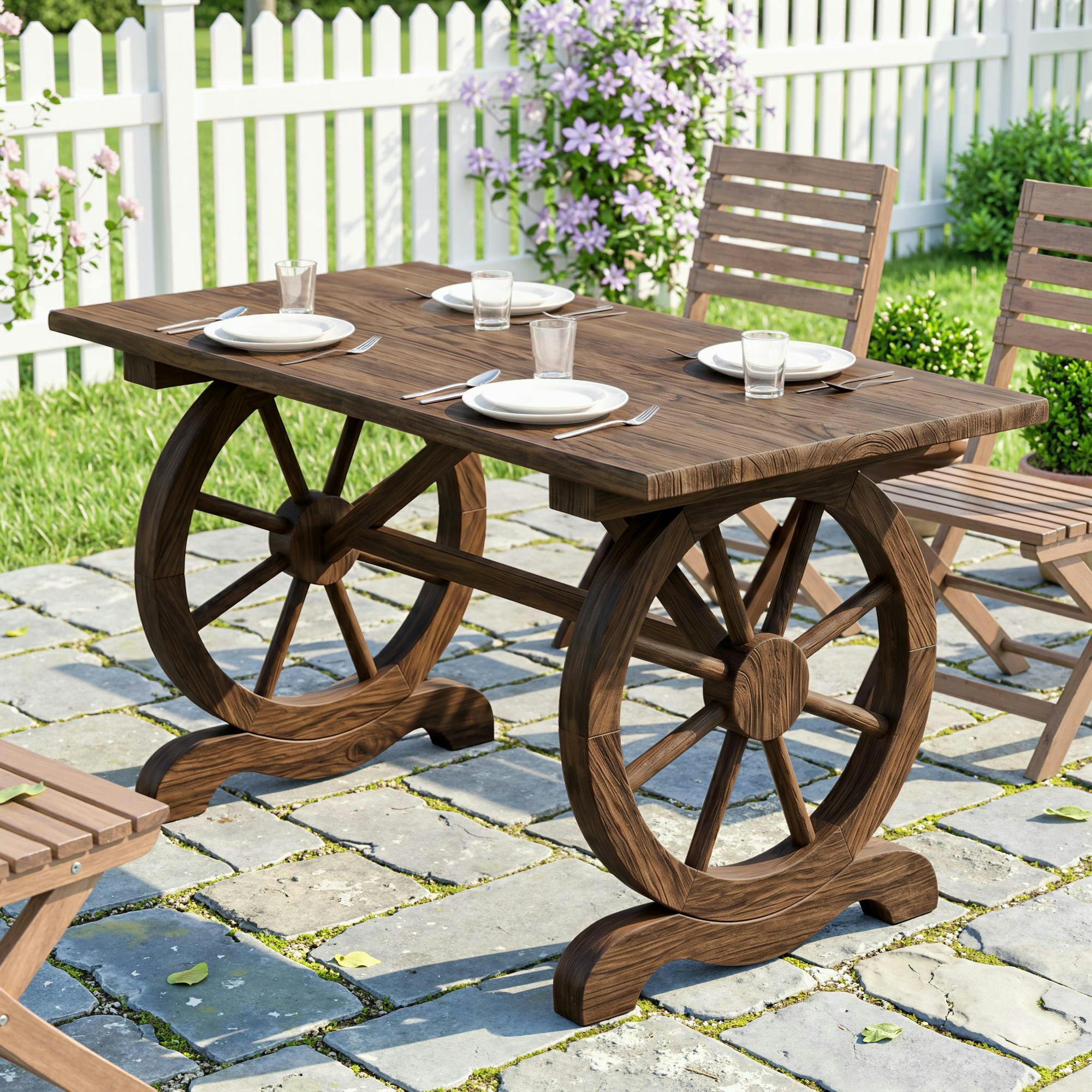 Photos - Garden Furniture Outsunny Rackhams Outsuny Outdoor Coffee Table Dining Table Patio Display Desk Natural Fir Wood 