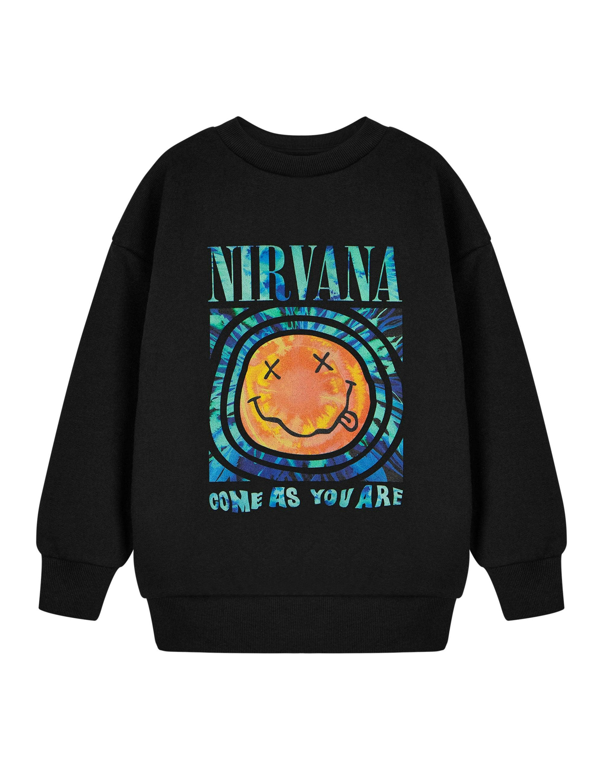 Vanilla Underground Unisex Kids Black Nirvana Come As You Are Sweatshirt - 9-10 Years