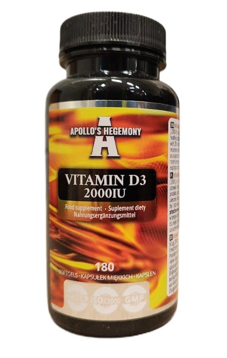 Apollo's Hegemony Vitamin D3 2000Iu - 180 Softgels