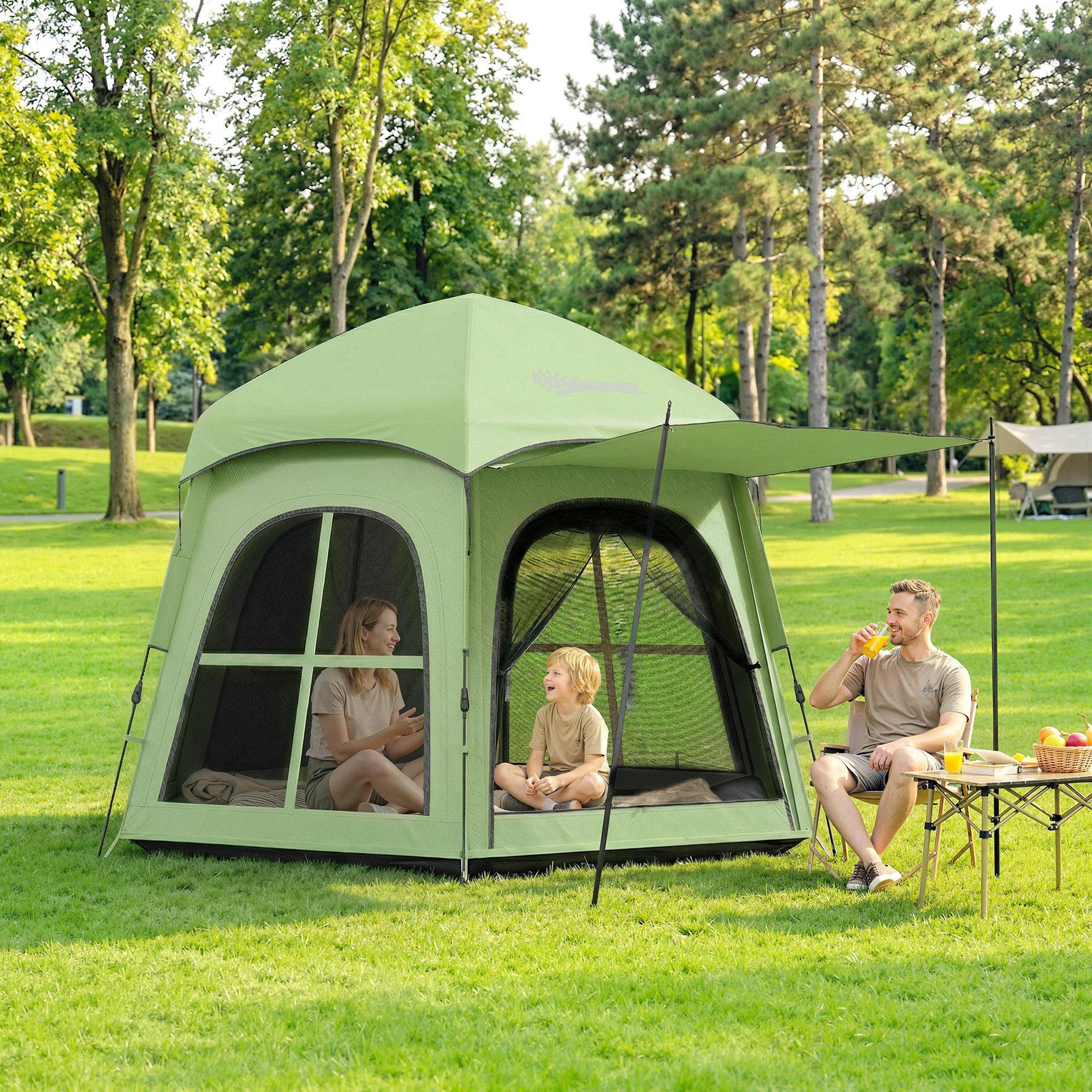 Outsunny Green Pop Up Tent 3000Mm Waterproof For 3-4 Person