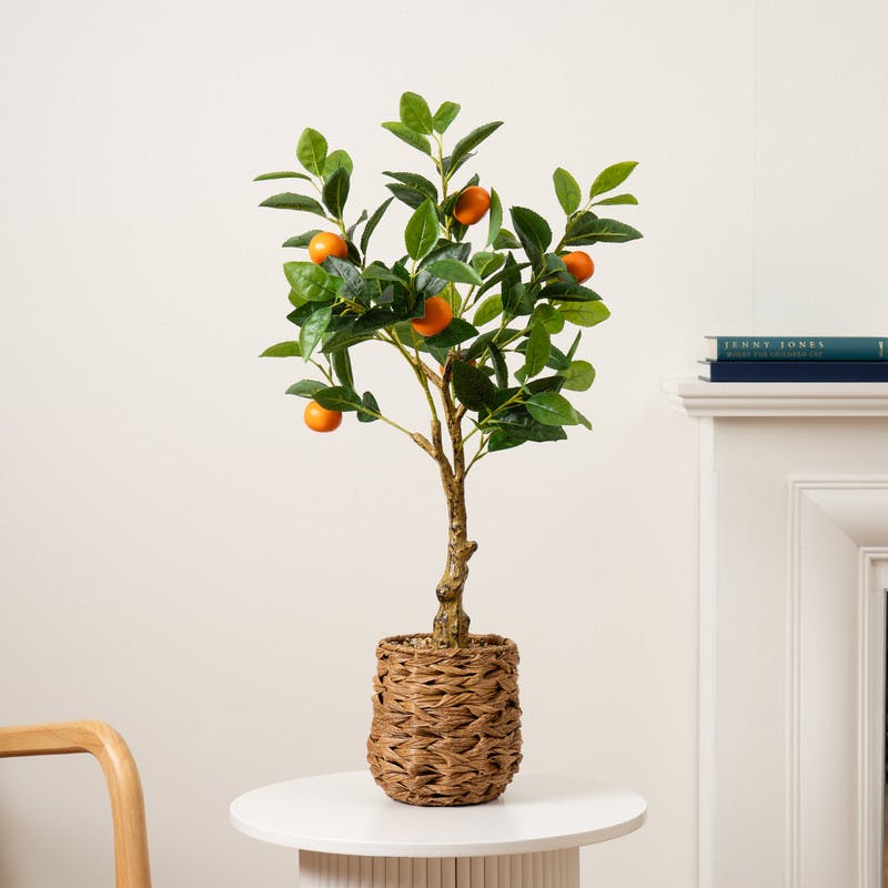 B&Q - Scottish Everlastings Ltd. Scottish Everlastings Artificial 76Cm Orange Tree In Woven Basket - Image 2