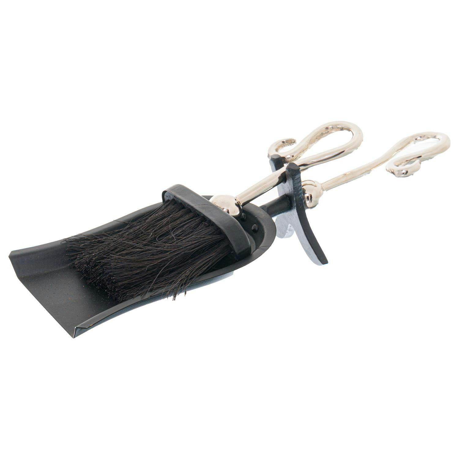 Hill Interiors Silver/Black Chrome Crook Handle Hearth Tidy - 9Cm X 14Cm X 38Cm - 100% Mixed