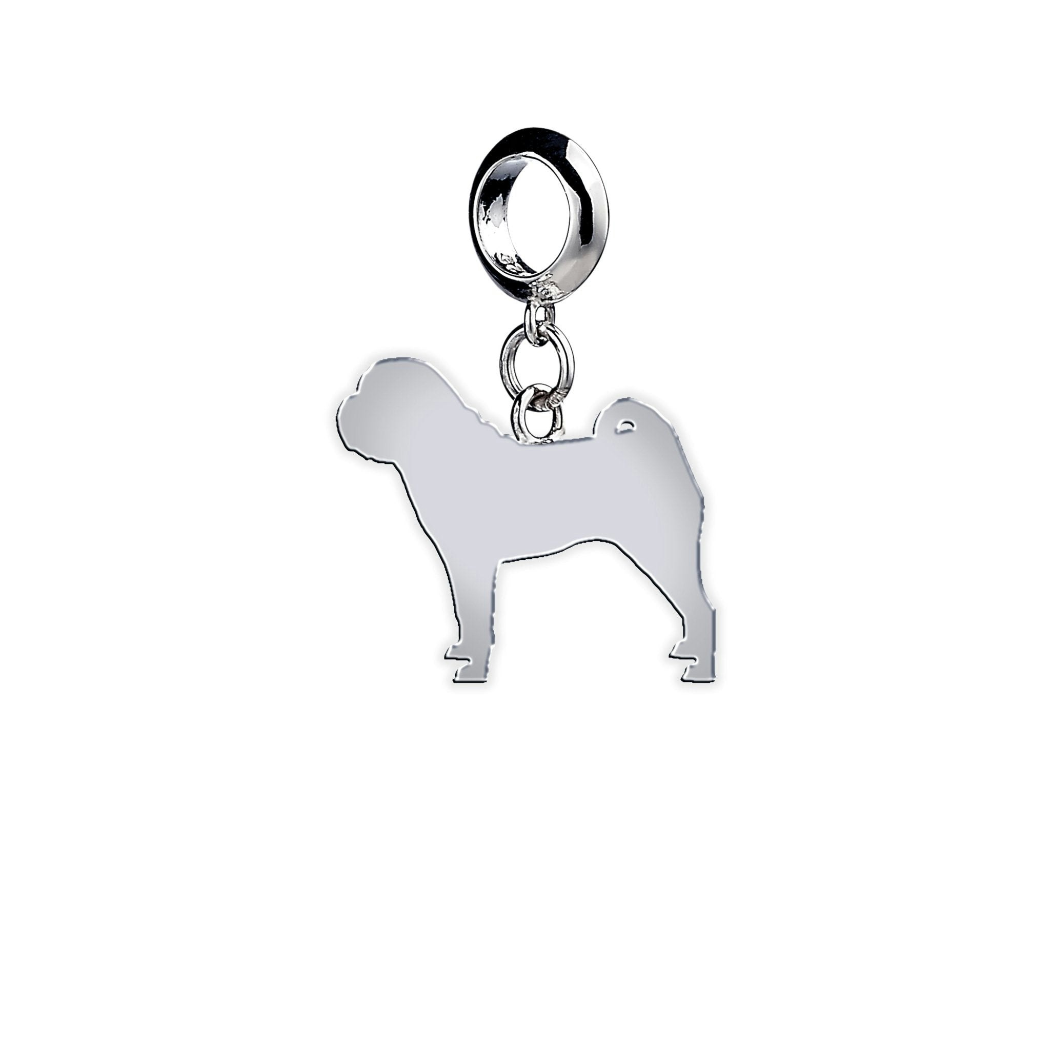 Mylee London Silver Shar Pei Silhouette Charm - No - Slider Charm