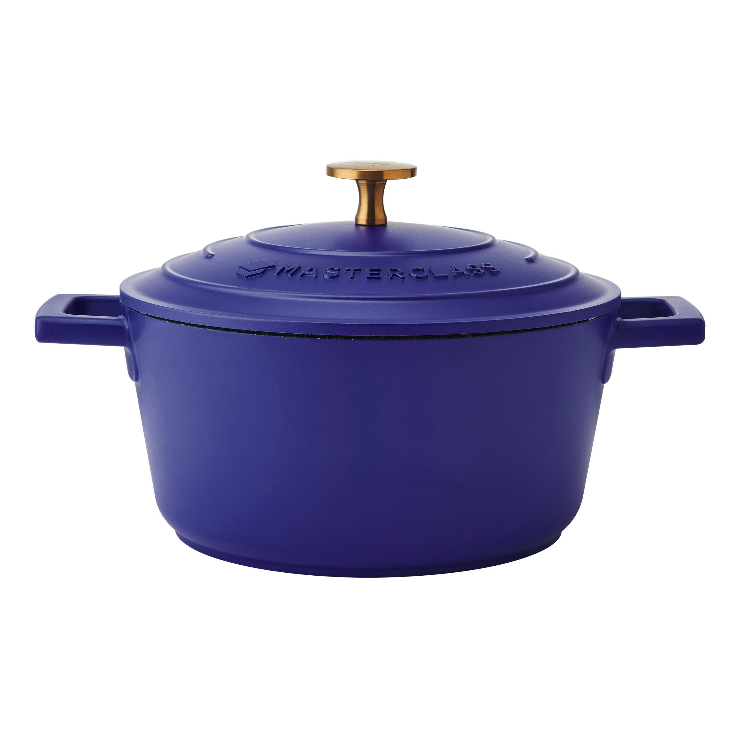 Rackhams Blue 2.5L Cast Aluminium Casserole Dish With Lid, Electric 20Cm - Aluminium - Casserole Dish