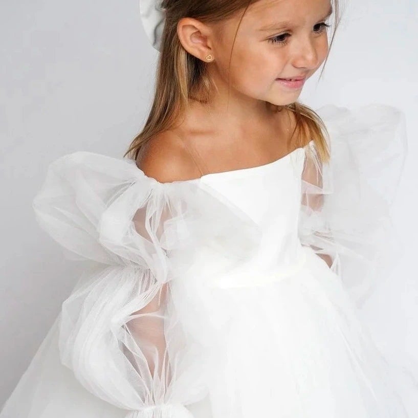 Uk Flower Girl Boutique Girls White Uk Flower Boutique Etoile Dress - 6/12 Months