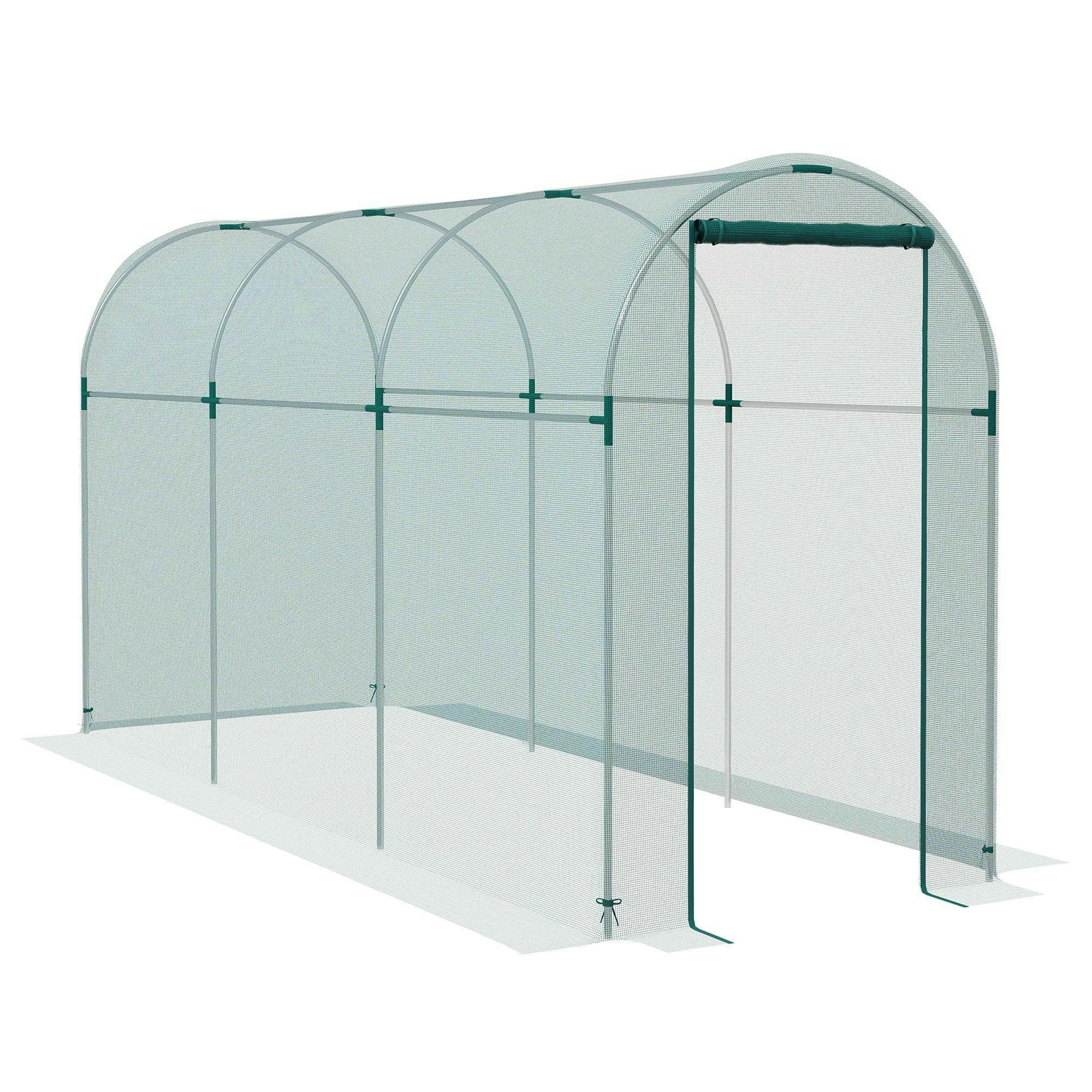 Outsunny Unisex Green Fruit Cage, Plant Protection Tent, 1.2 X 3.6 X 1.9M In - Image 4