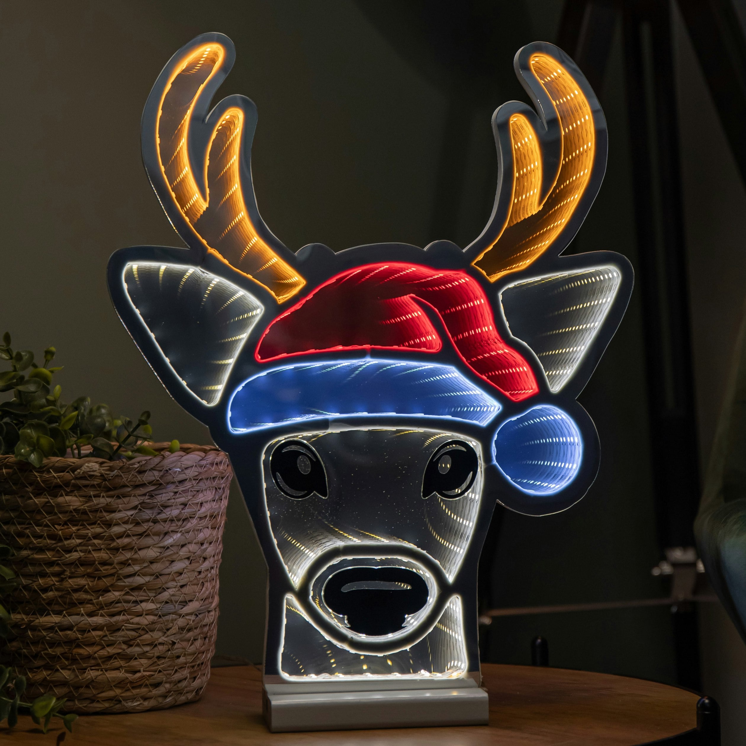 Samuel Alexander Christmas Deer Head Novelty Light - 40cm - Multi-coloured - Image 5