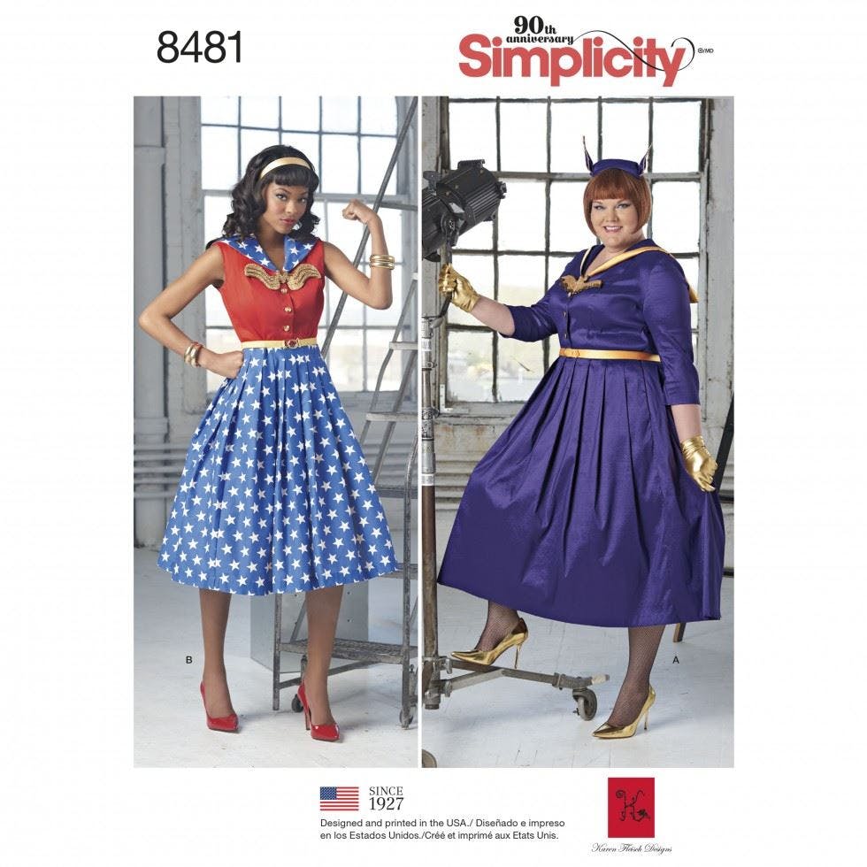 Simplicity Women's Sewing Pattern 8481, Costumes For Aa (10-12-14-16-18) - Intermediate - Bb (20W-28W)
