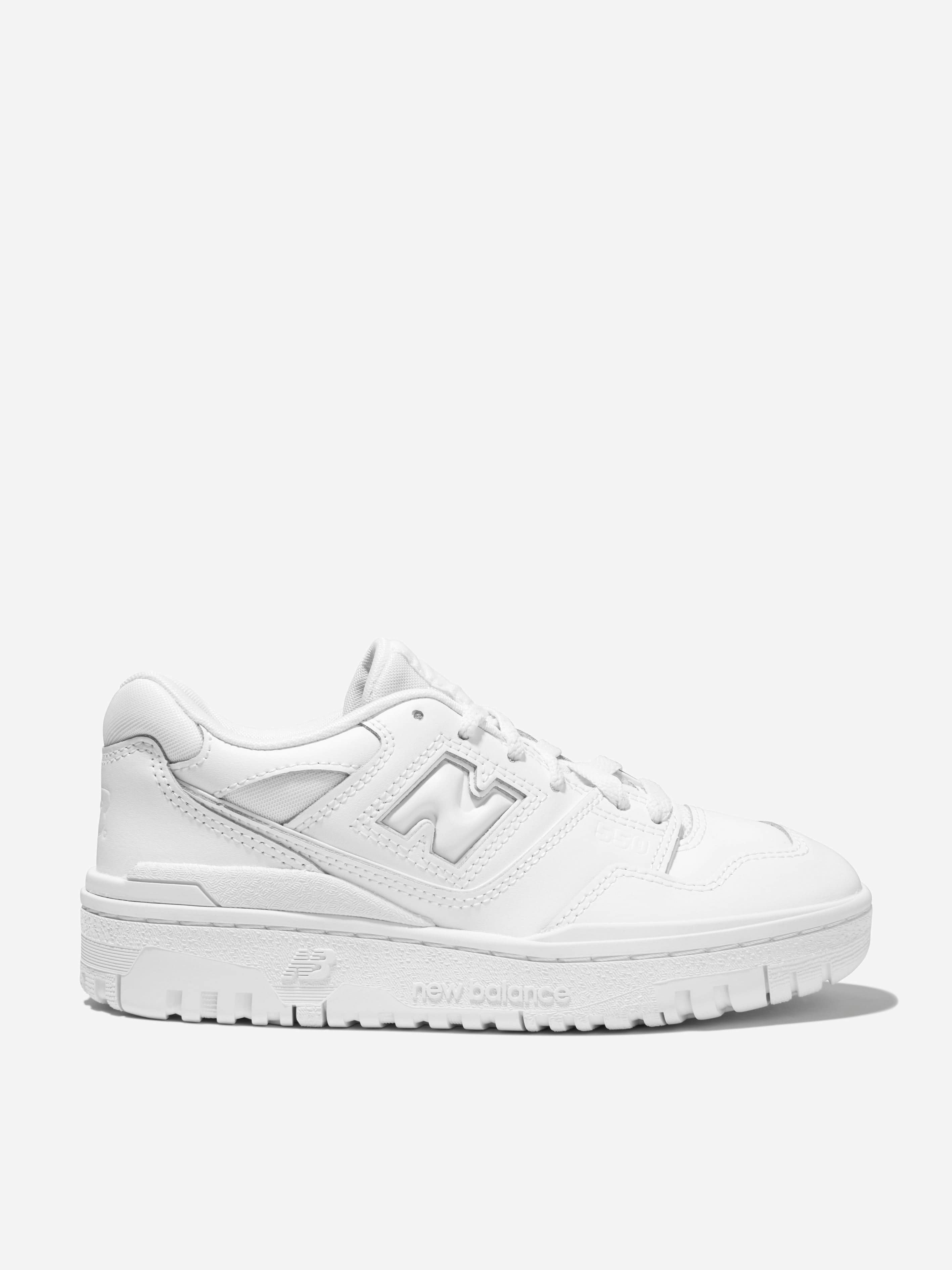 New Balance Unisex Kids White Kids 550 Lace Up Logo Trainers In - Eu 38 Us 5.5 Uk 5