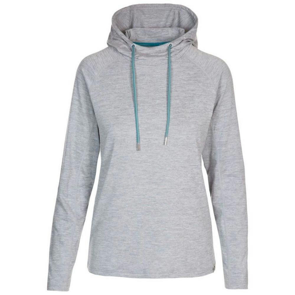 Trespass Women's Grey / Hattie Active Hoodie - Platinum Marl - Platinum Marl - 12 Uk - 90% Polyester/10% Elastane