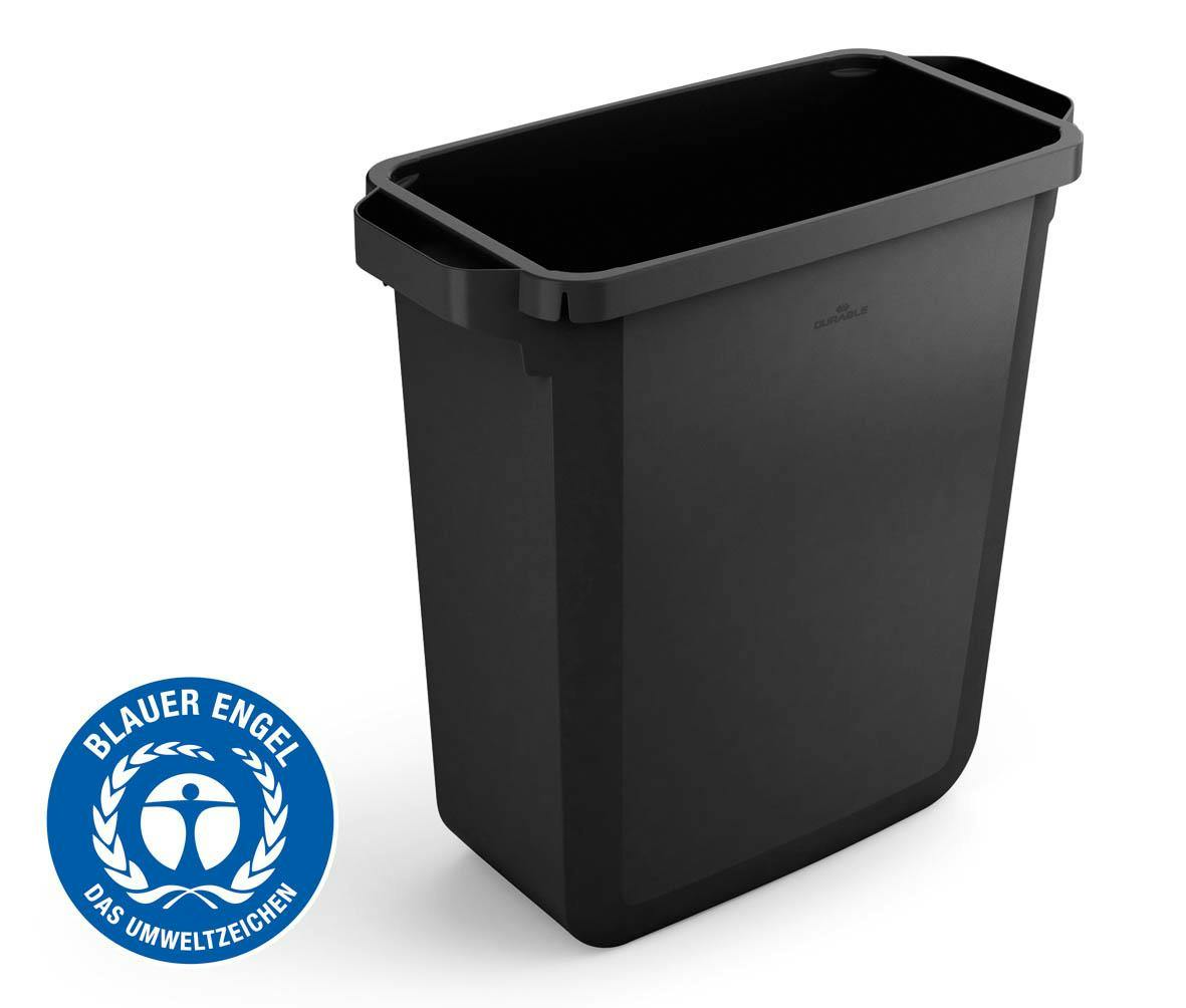 Durable Black Eco 60L Waste Bin | Strong Rectangular Recycling Bin | Durabin
