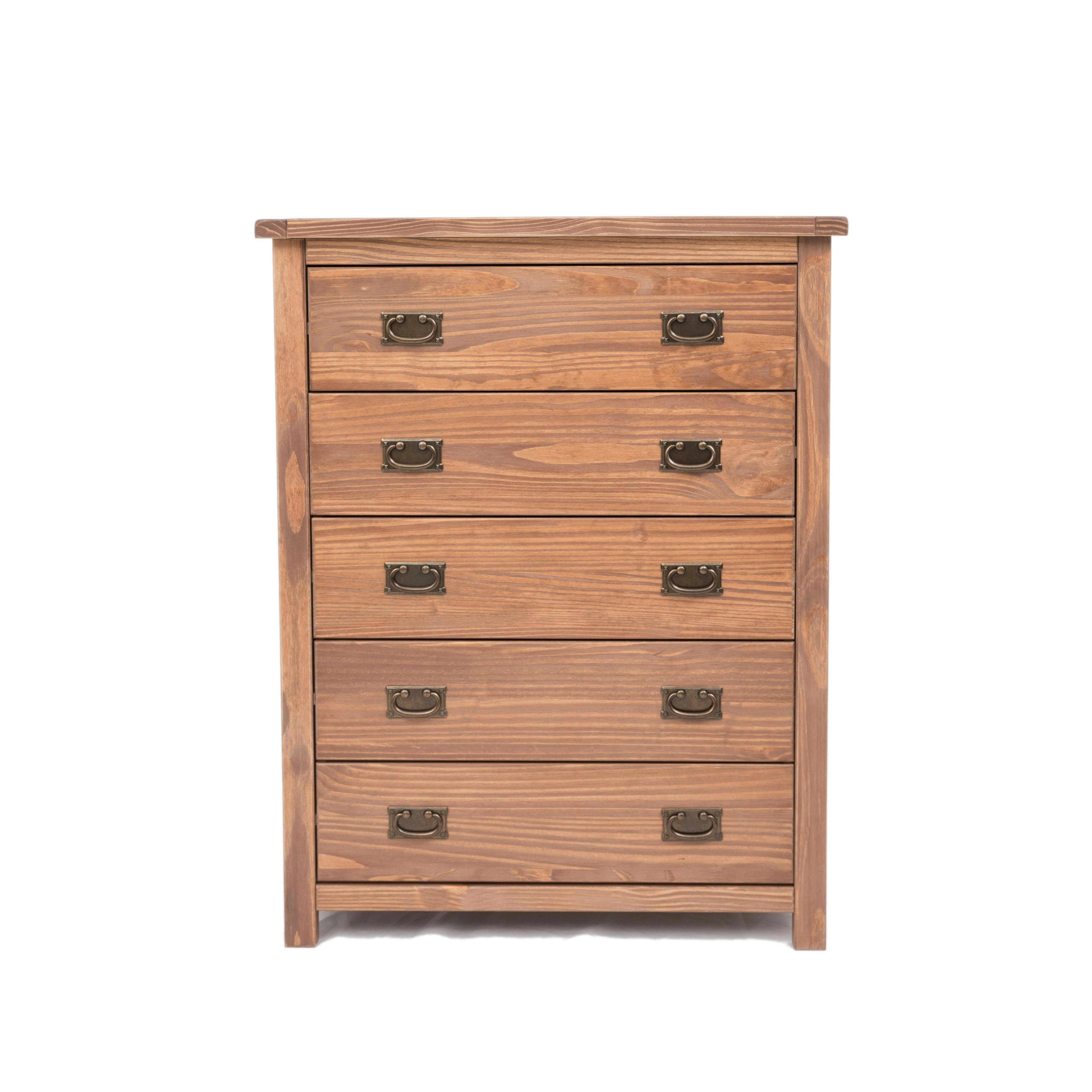 Cabinet Bits Brown Padua 5 Drawer Chest Of Drawers Bras Drop Handle
