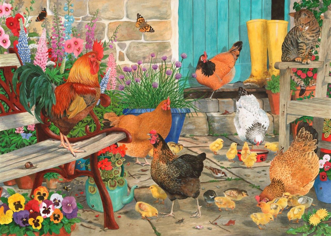 The House Of Puzzles Hen Pecked - 1000 Piece Jigsaw Puzzle