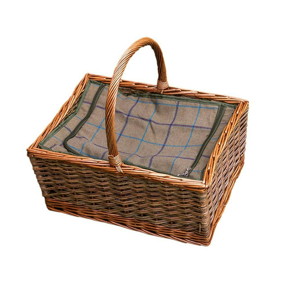 Red Hamper Large Triple Weave Butchers Wicker Picnic Basket With Fitted Cooler - Large