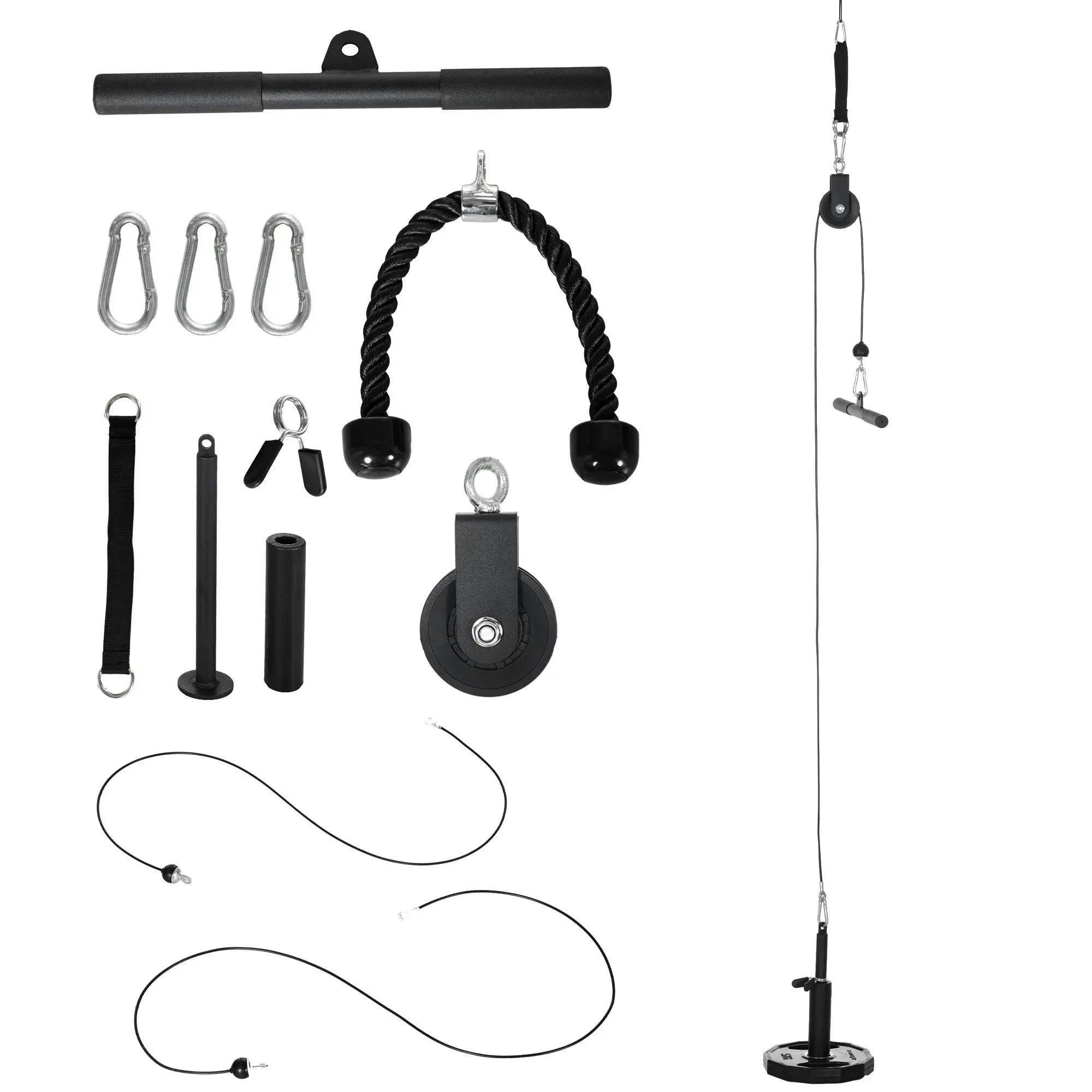 Sportnow Unisex Black Cable Pulley System, Lat Pull Down System With Diy Loading Weight Pin In Size 18 - Image 5