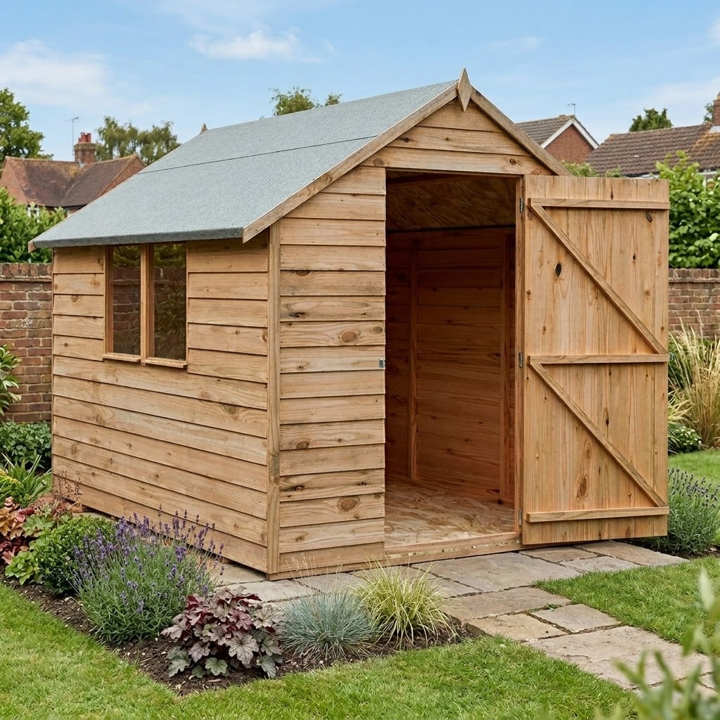 Rackhams Light Overlap 8X6 Value With Window Storage Shed