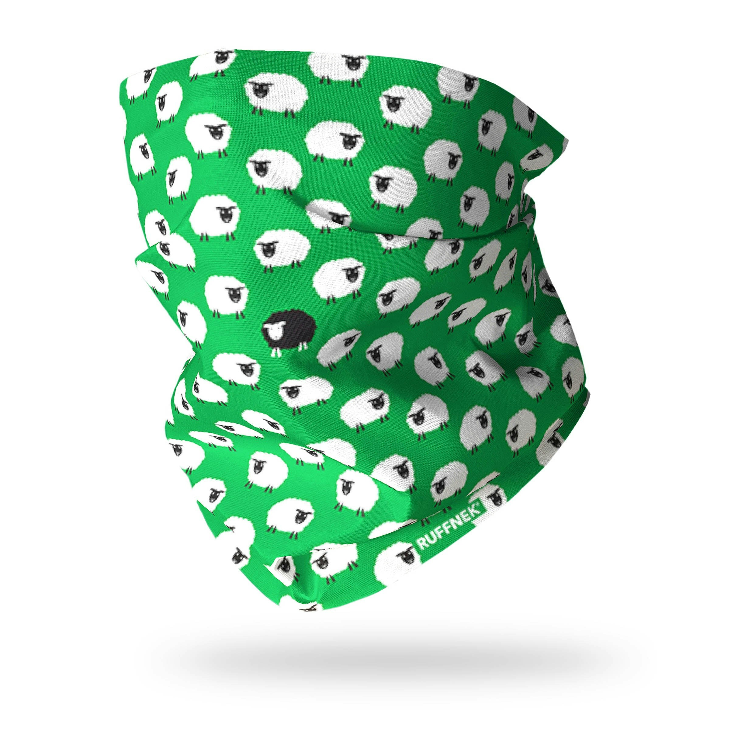 Ruffnek Men's Black/Green Sheep Snood Scarf