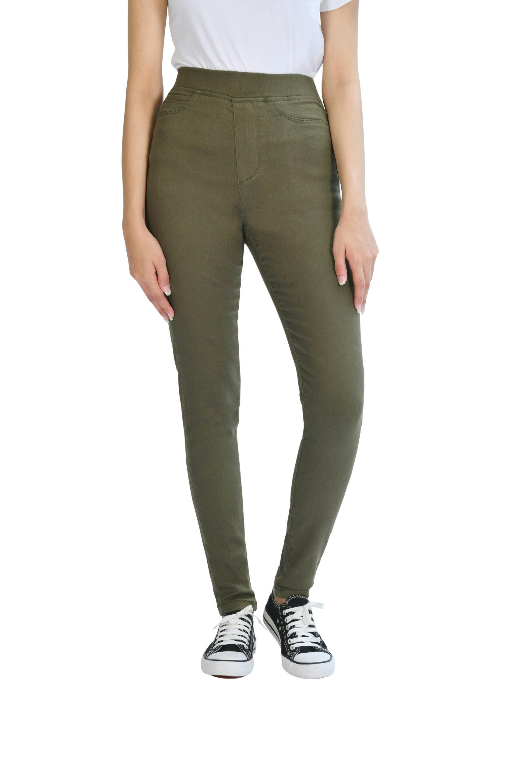Smart Living Women's Stylish Skinny Fit Denim Jeggings With Pockets - Trendy & Comfy - Khaki - 22