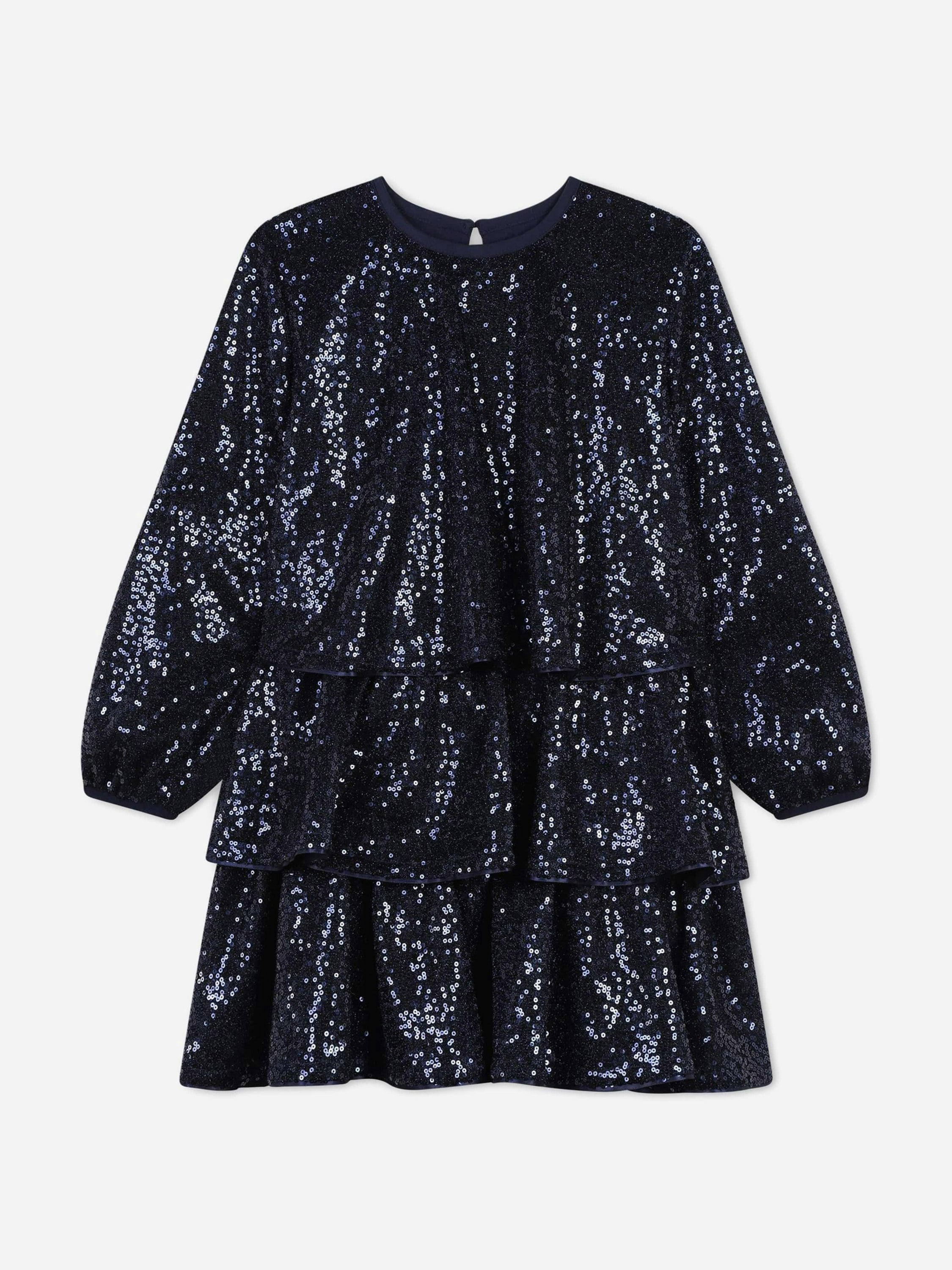 Billieblush Girls Blue Sequin Occasion Dress In - 4 Yrs