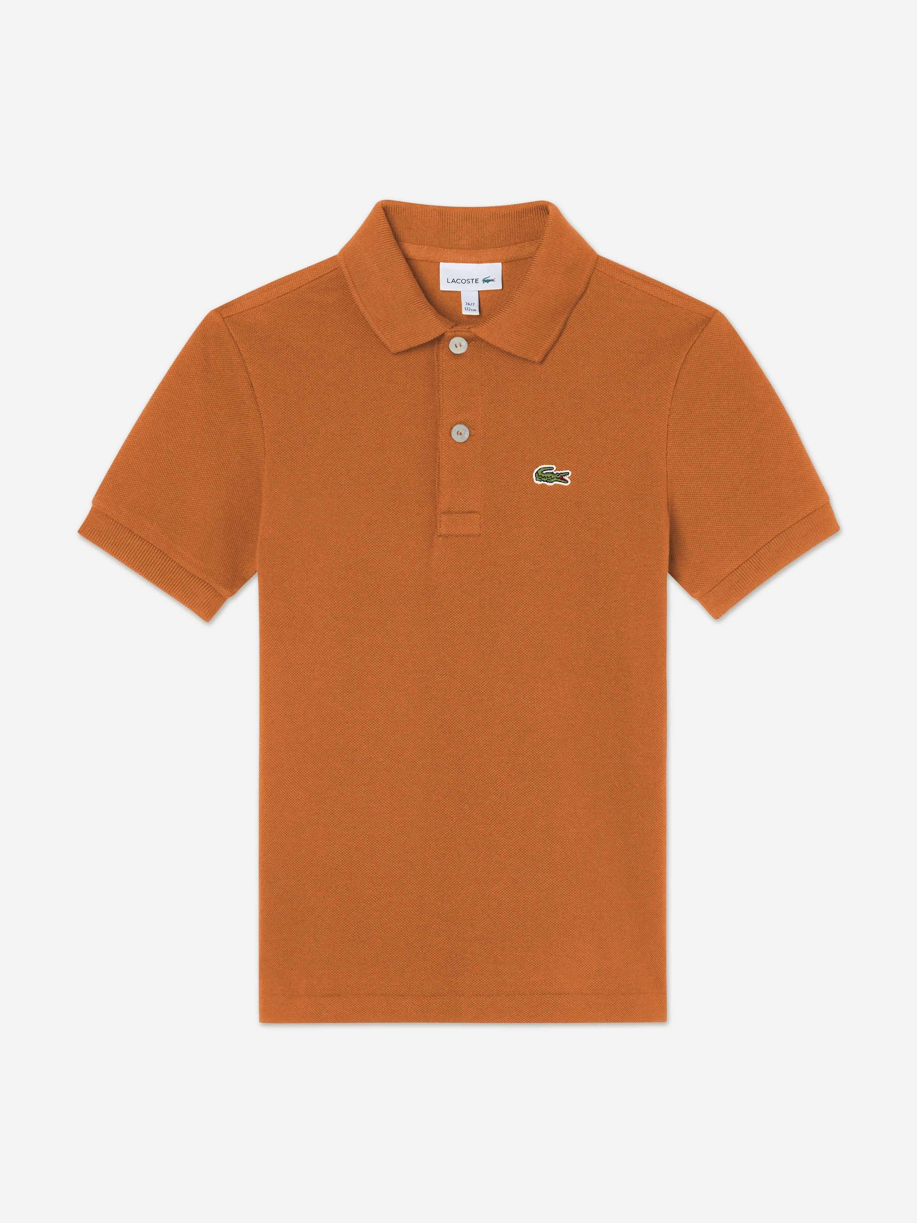 Lacoste Kids Boys Orange Lacoste Pique Polo Shirt In - 8 Yrs