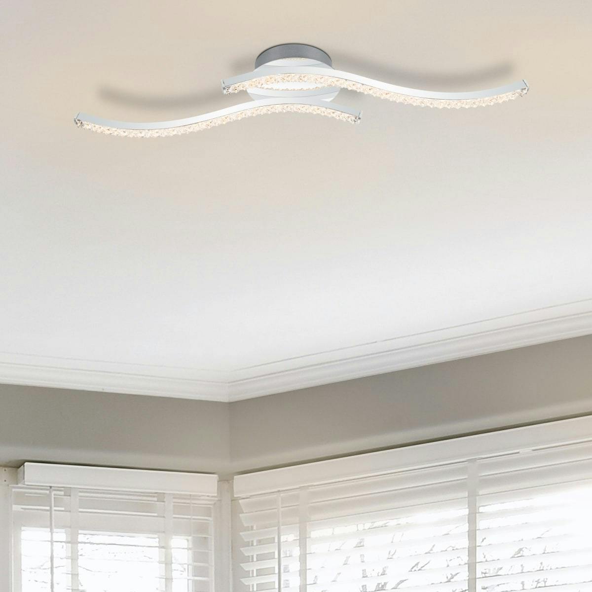 Rackhams Light Kenworth 2 Integrated Led Wavy Ceiling - Chrome
