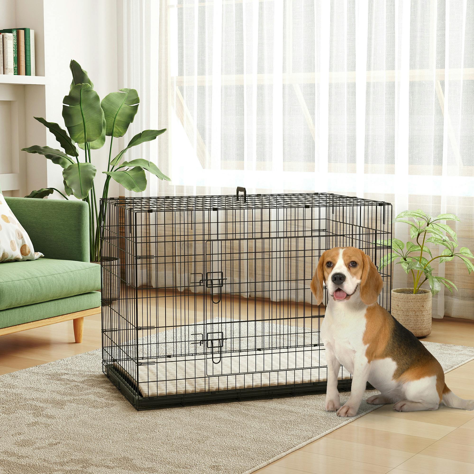 B&Q - Dog Crate With Two DoorsTraySoft CushionFor Extra Large Dogs - Image 2