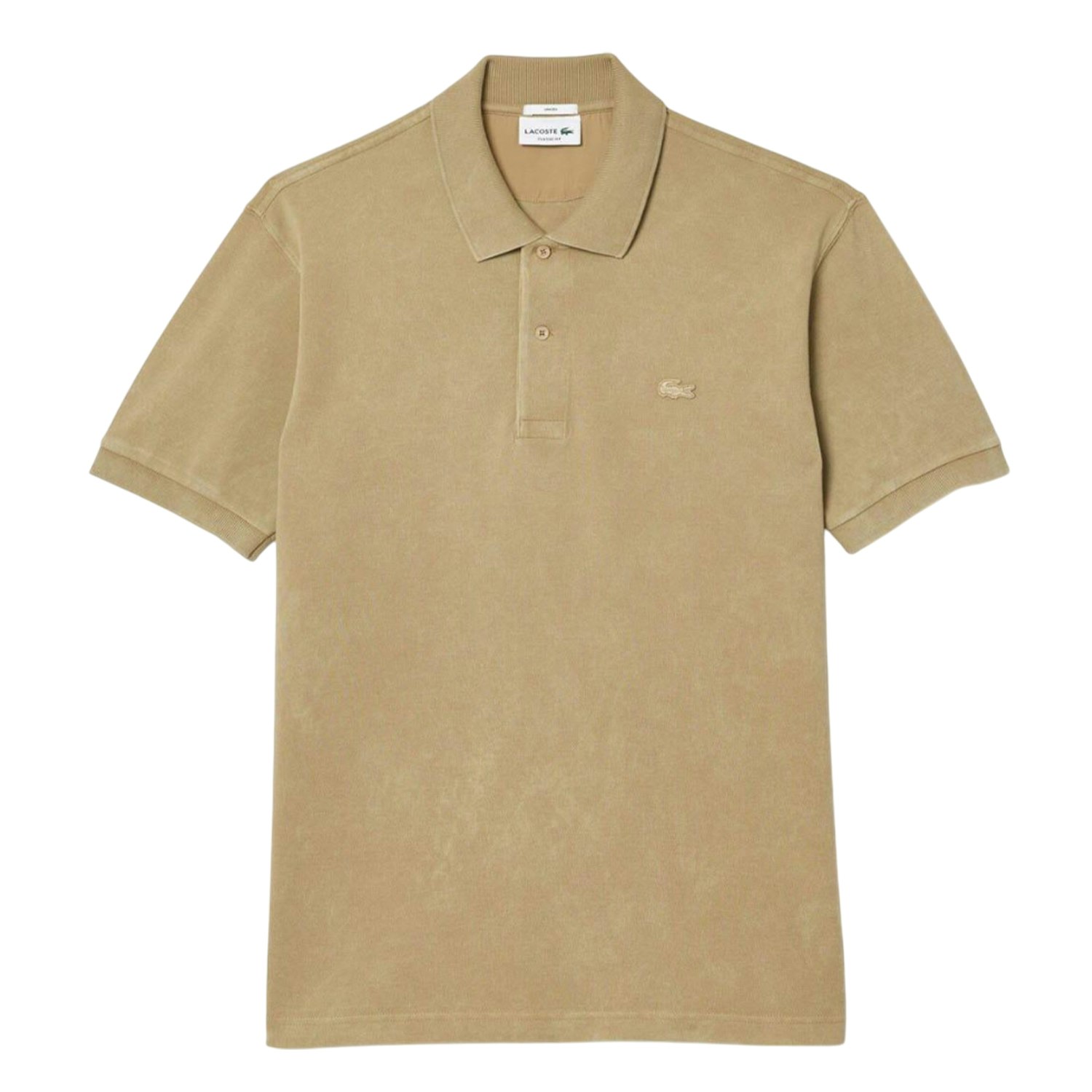 Lacoste Unisex Beige Adult Orginal L.12.12 Washed Classic Polo Shirt - Extra Small