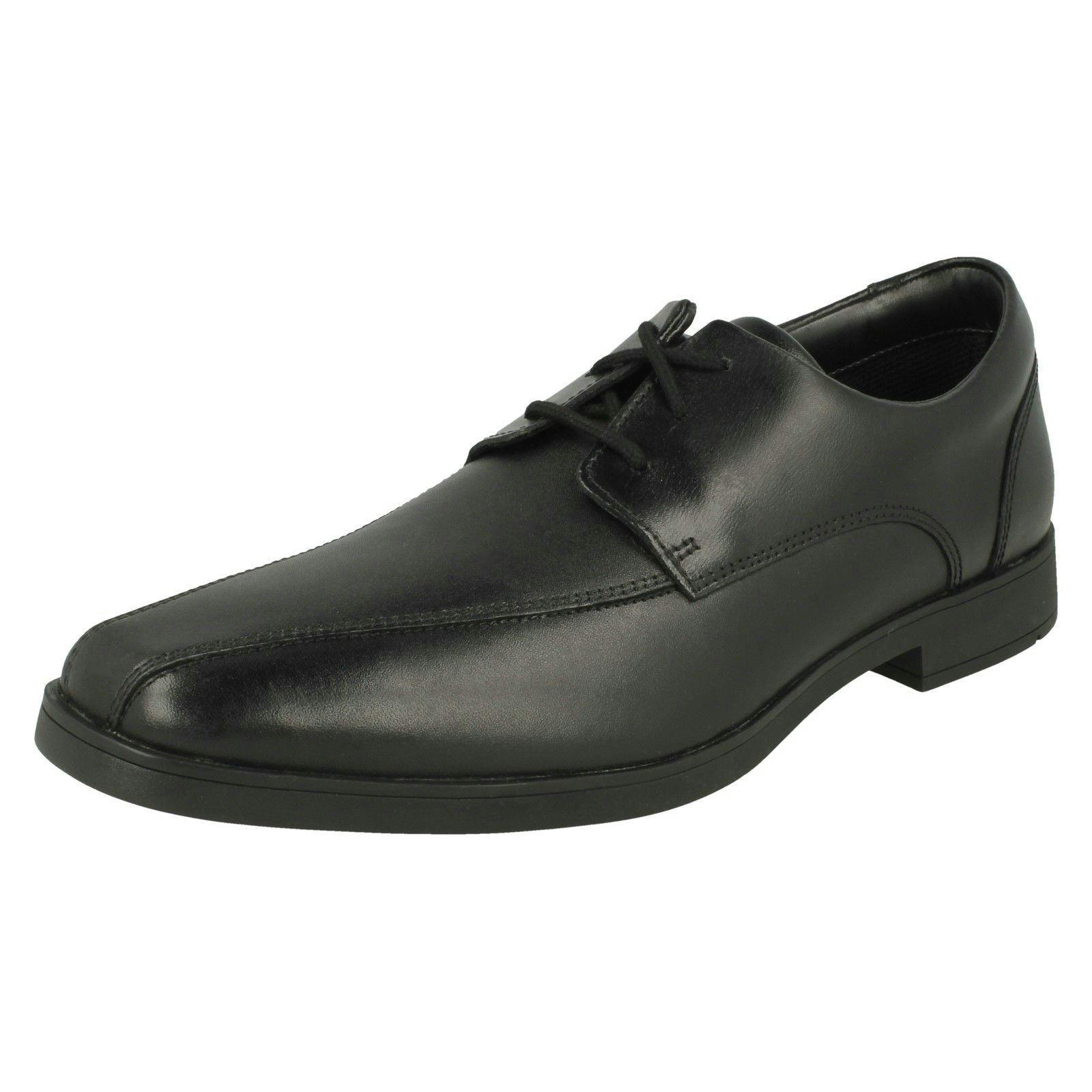 Clarks Boys Black Lace Up School Shoes Scala Step Y - Leather - Uk 6 Child - F
