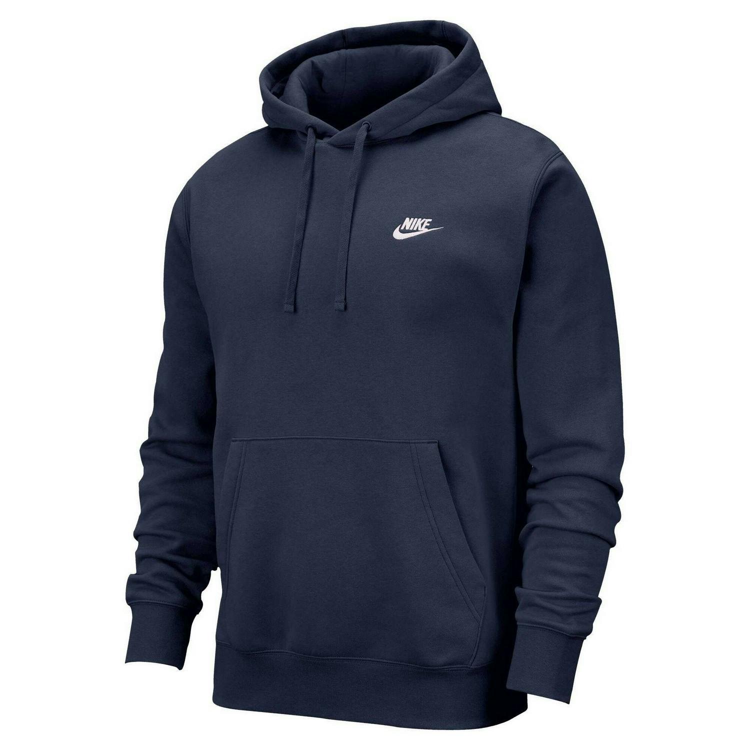 Nike Unisex White Adult Sportswear Club Hoodie - Midnight Navy/ - Midnight Navy/ - Xxl - 67% Cotton/33% Polyester