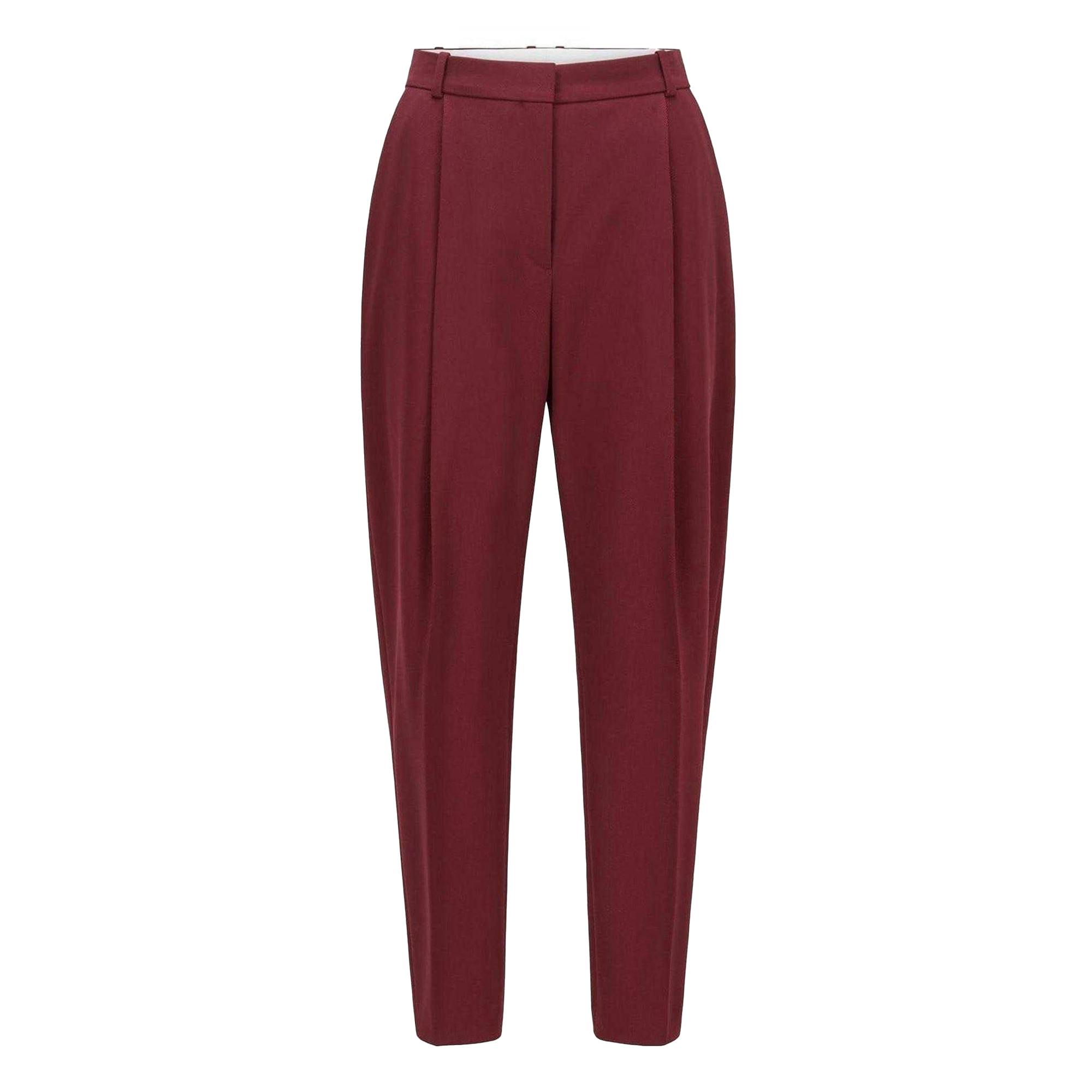 Boss Women's Red / Tedah Trousers - 4 Uk R - 98% Virgin Wool/2% Elastane