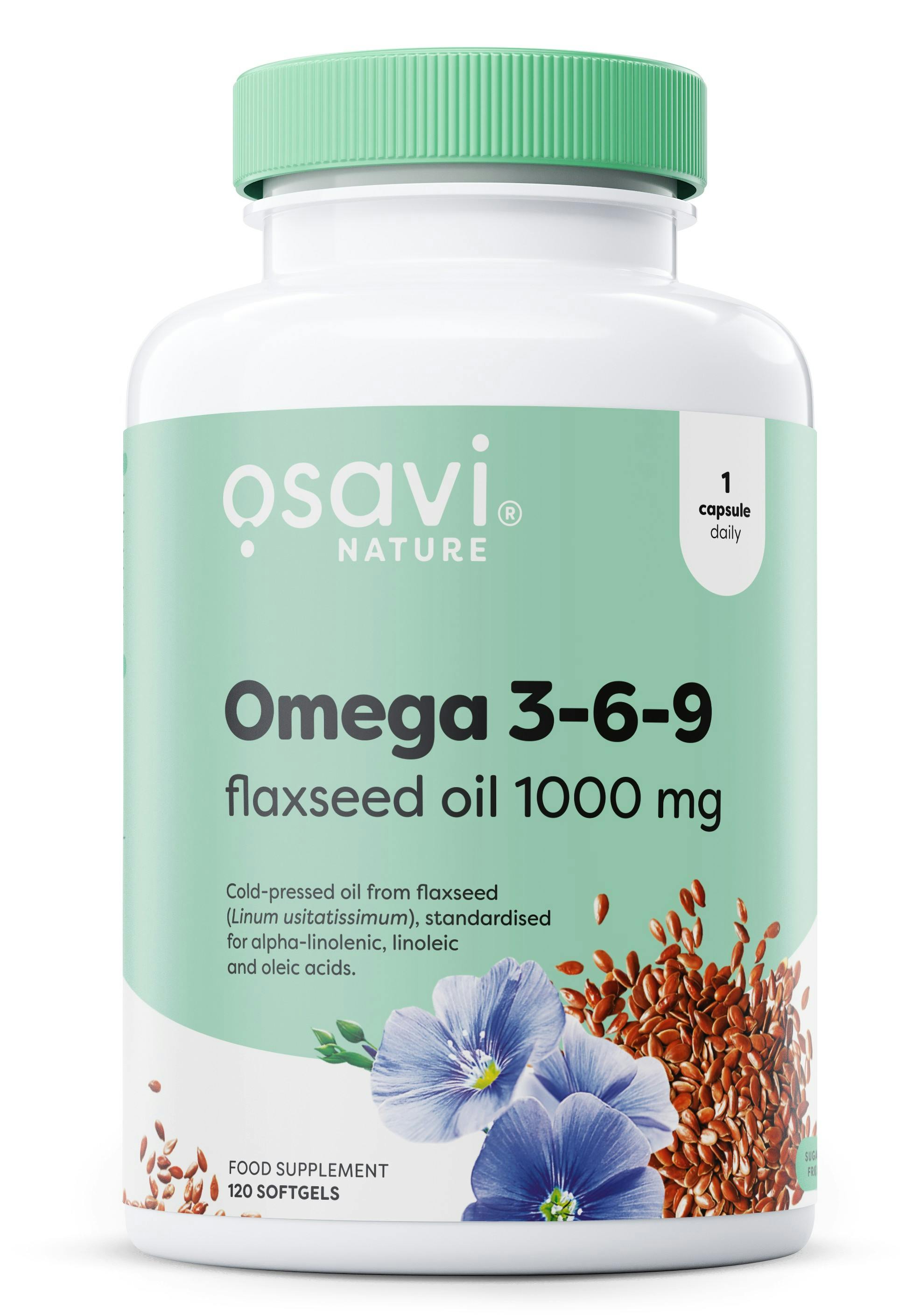 Osavi Omega 3-6-9 Flaxseed Oil 1000Mg Softgels - 120 Softgels - Image 4
