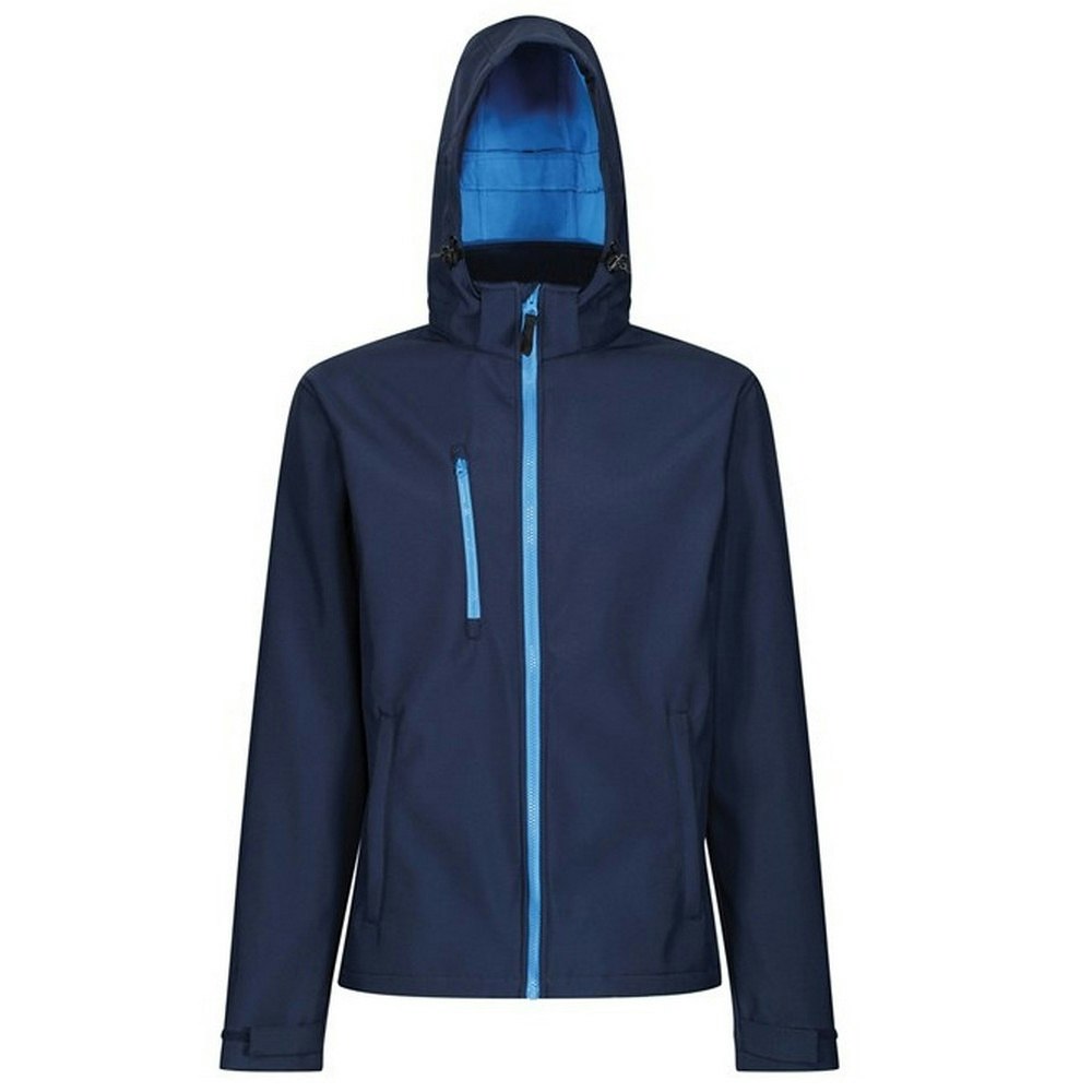 Regatta Men's Blue Venturer Hooded Soft Shell Jacket - Navy/French - L - Navy/French - 100% Polyester