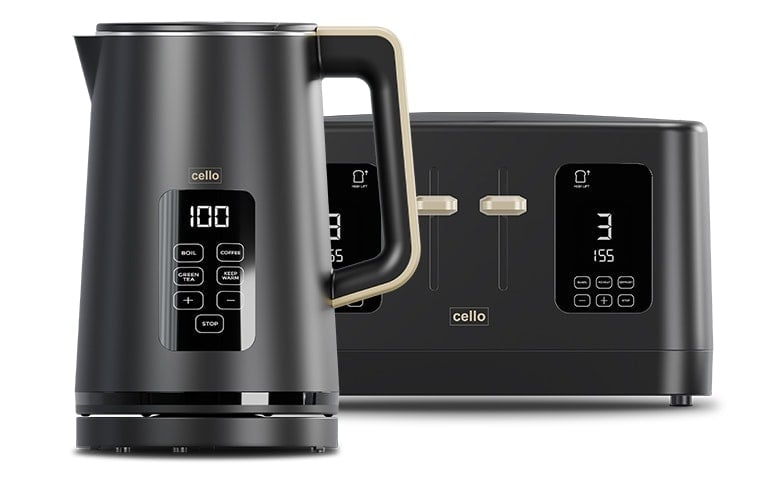 Cello Breakfast Bundle - Digital Kettle And 4 Slice Toaster
