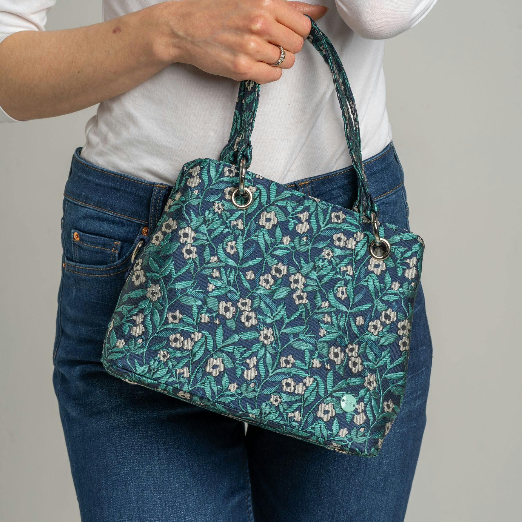 Earth Squared Women's Jacquard Camille Handbag - Teal