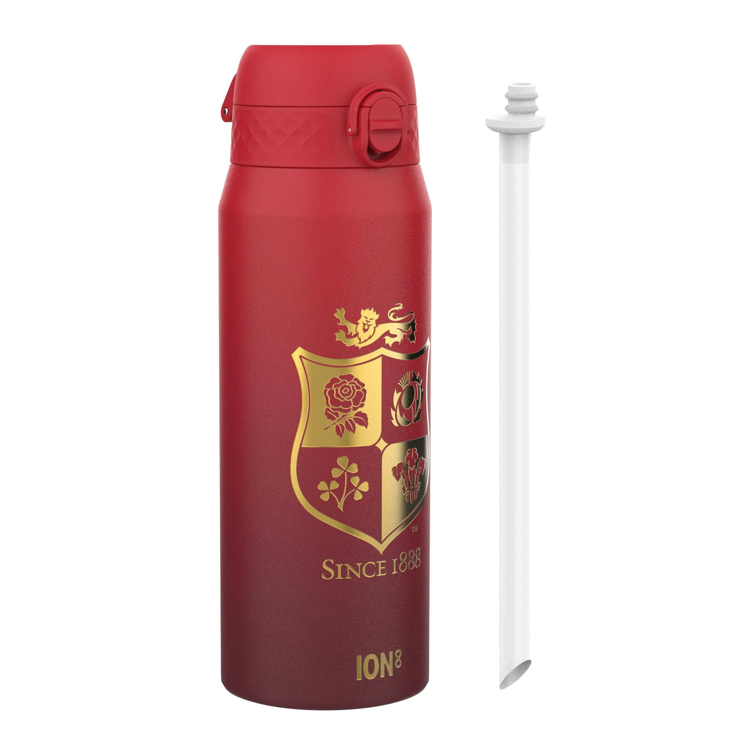 Rackhams Red Lions X Ion8 Insulated Steel Water Bottle, British & Irish Lions, Sea Of 750Ml (24Oz)