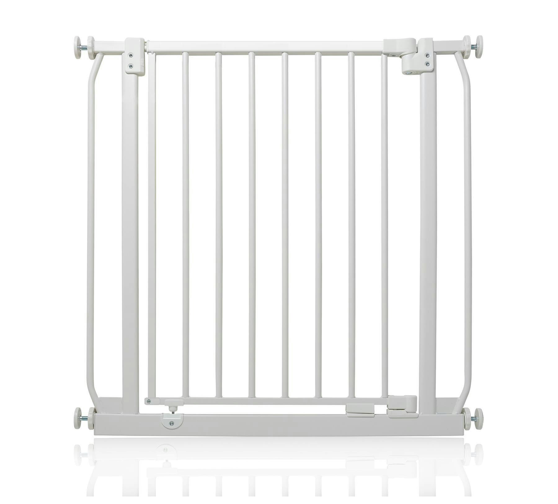 Safetots White Elite Pressure Narrow Safety Gate, 65.5Cm - 74.5Cm, Matt Narrow Pressure Fit Stair Gate - Metal - 65.5Cm -74.5Cm